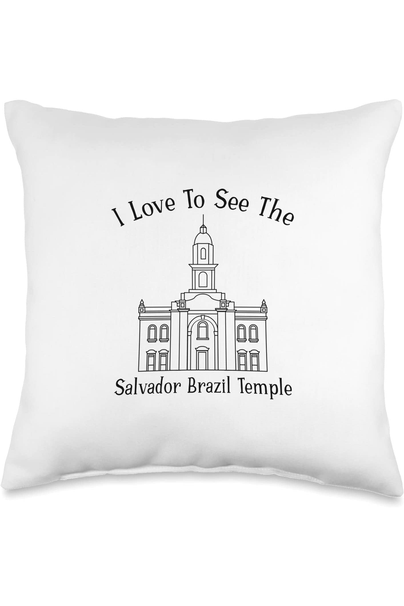 Salvador Brazil Temple Throw Pillows - Happy Style (English) US