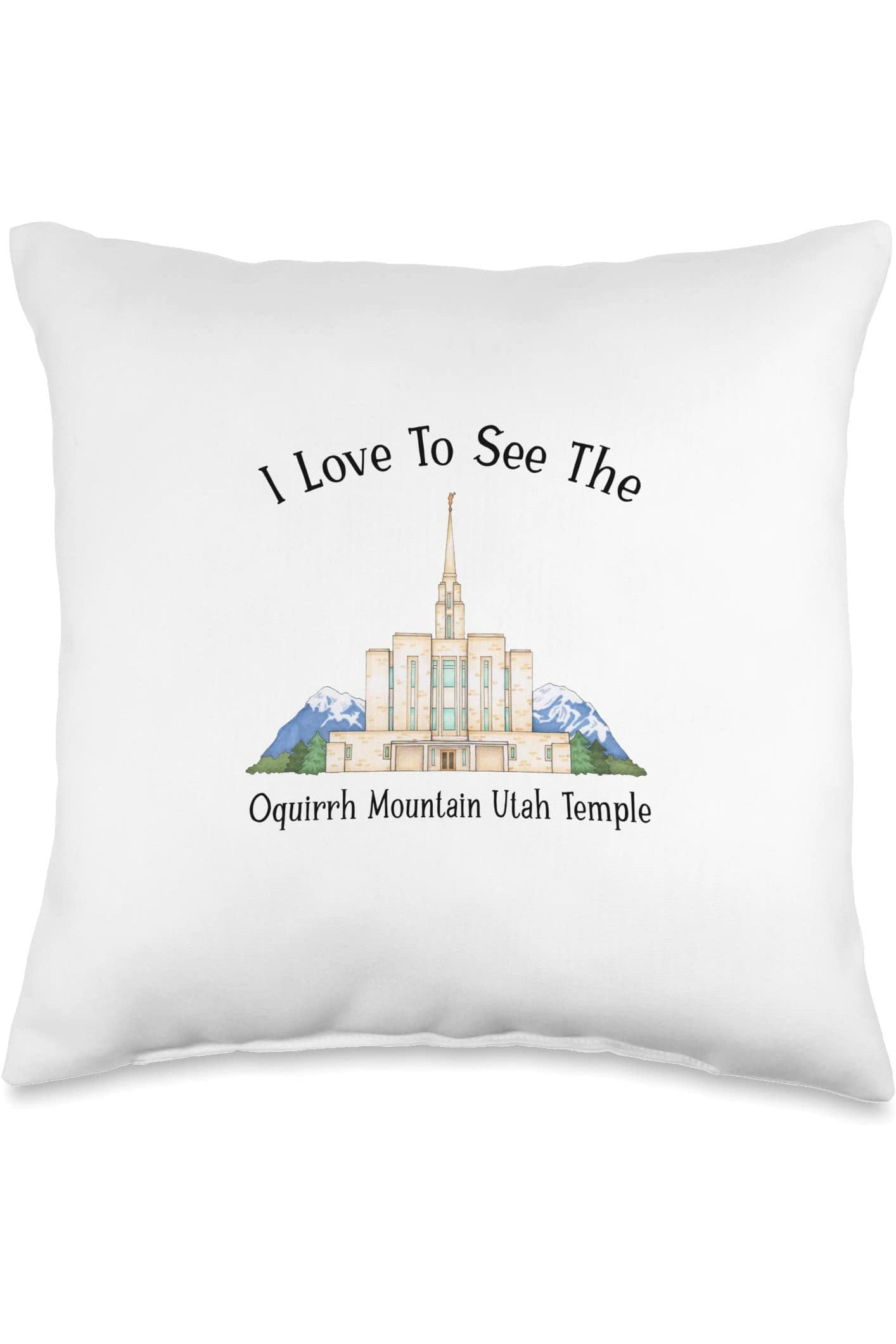 Oquirrh Mountain Utah Temple Throw Pillows - Happy Style (English) US