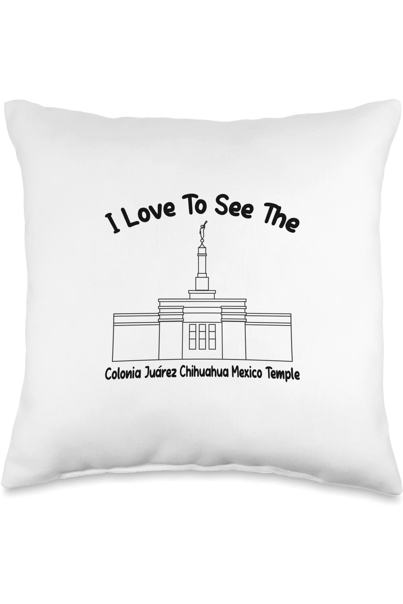 Colonia Juarez Chihuahua Mexico Temple Throw Pillows - Primary Style (English) US