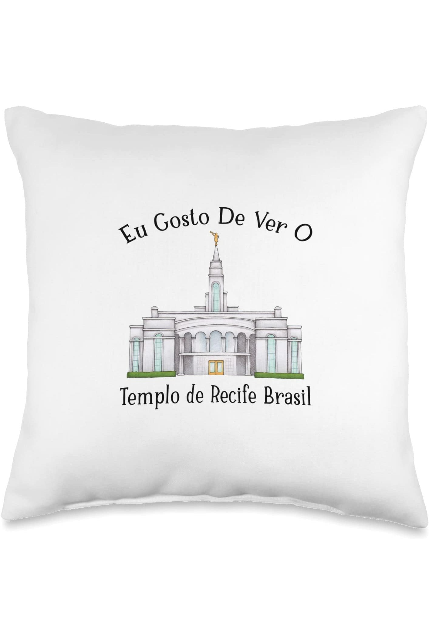 Templo de Manaus Brasil Throw Pillows - Happy Style (Portuguese) US