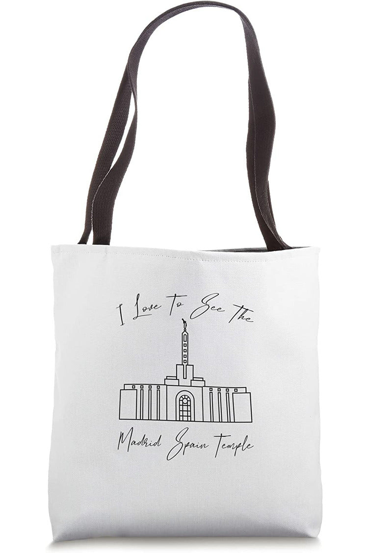 Madrid Spain Temple Tote Bag - Calligraphy Style (English) US