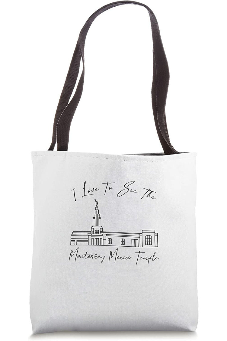 Monterrey Mexico Temple Tote Bag - Calligraphy Style (English) US
