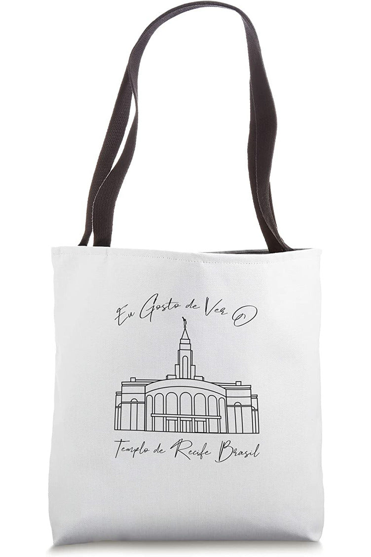 Recife Brazil Temple Tote Bag - Calligraphy Style (Portuguese) US