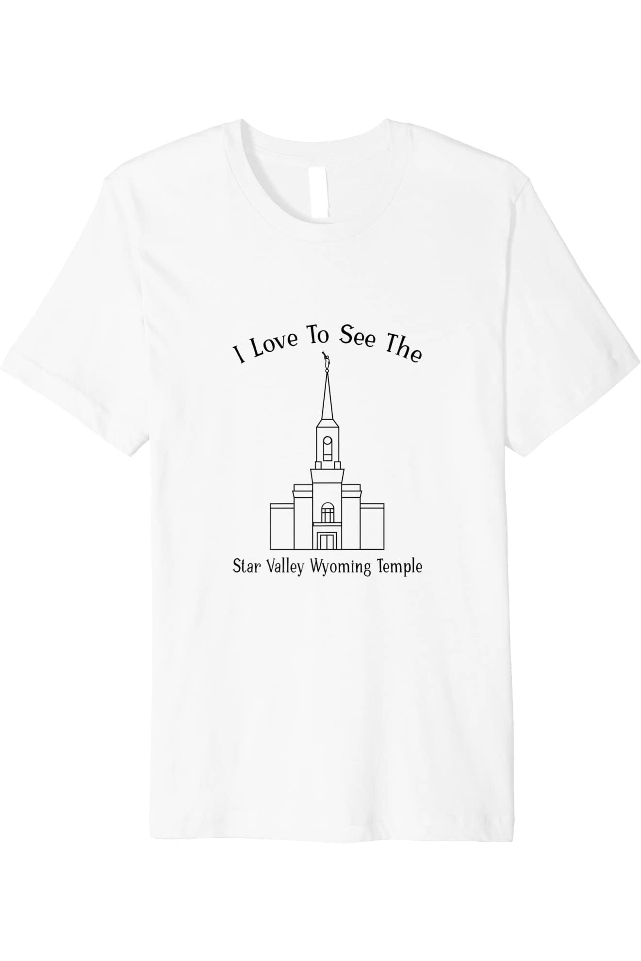 Star Valley Wyoming Temple T-Shirt - Premium - Happy Style (English) US