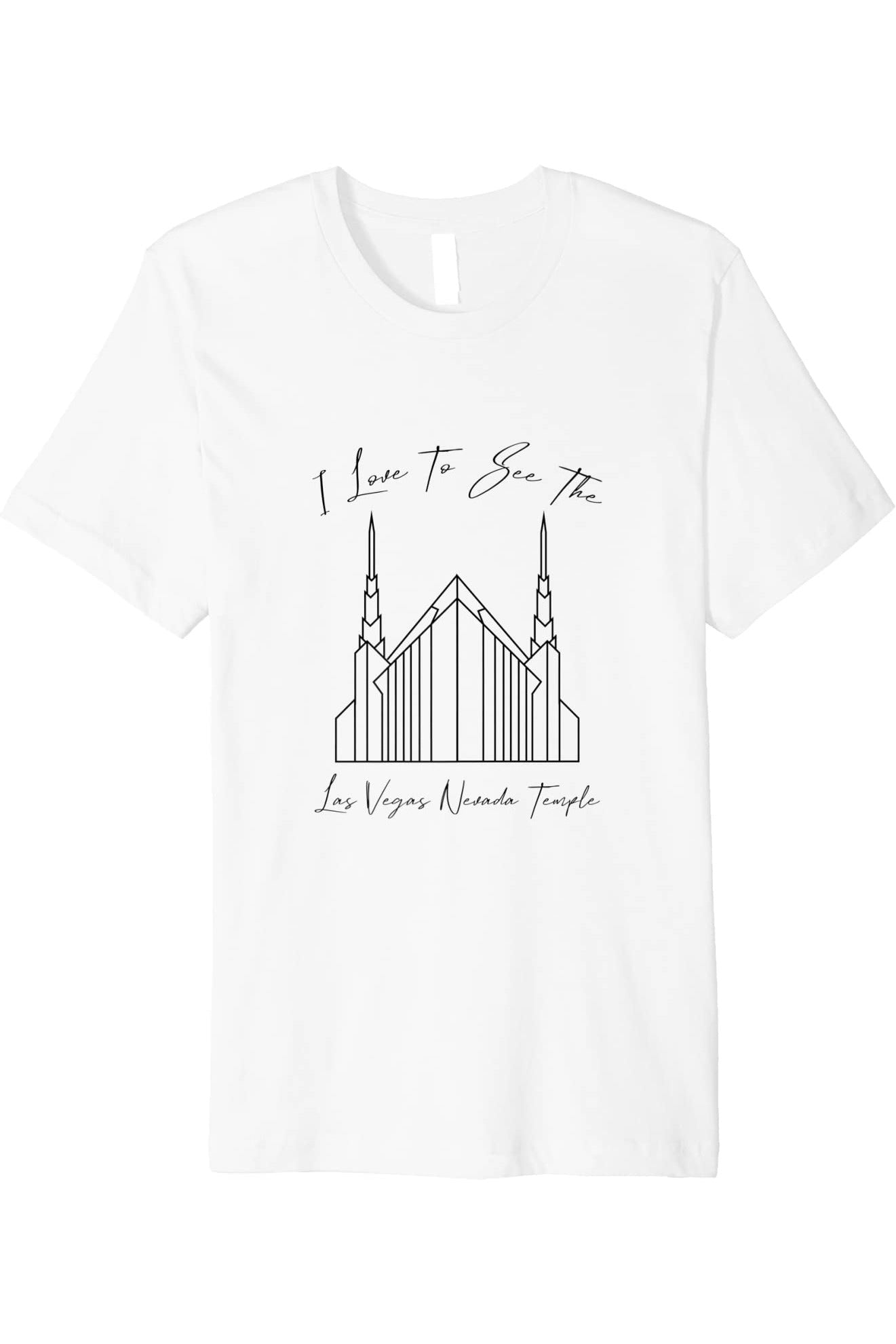 Las Vegas Nevada Temple T-Shirt - Premium - Calligraphy Style (English) US