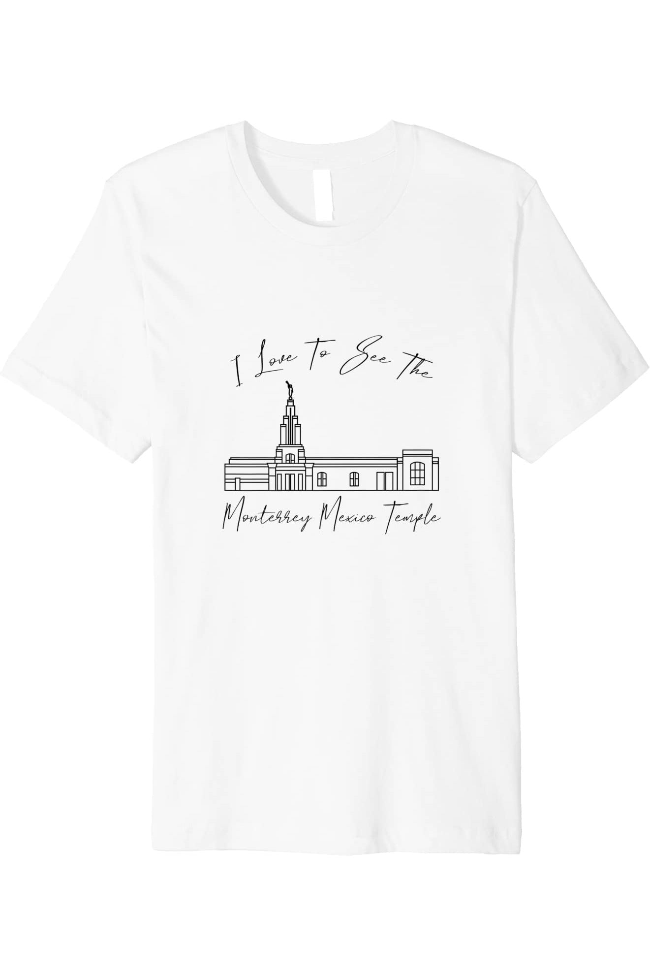 Monterrey Mexico Temple T-Shirt - Premium - Calligraphy Style (English) US