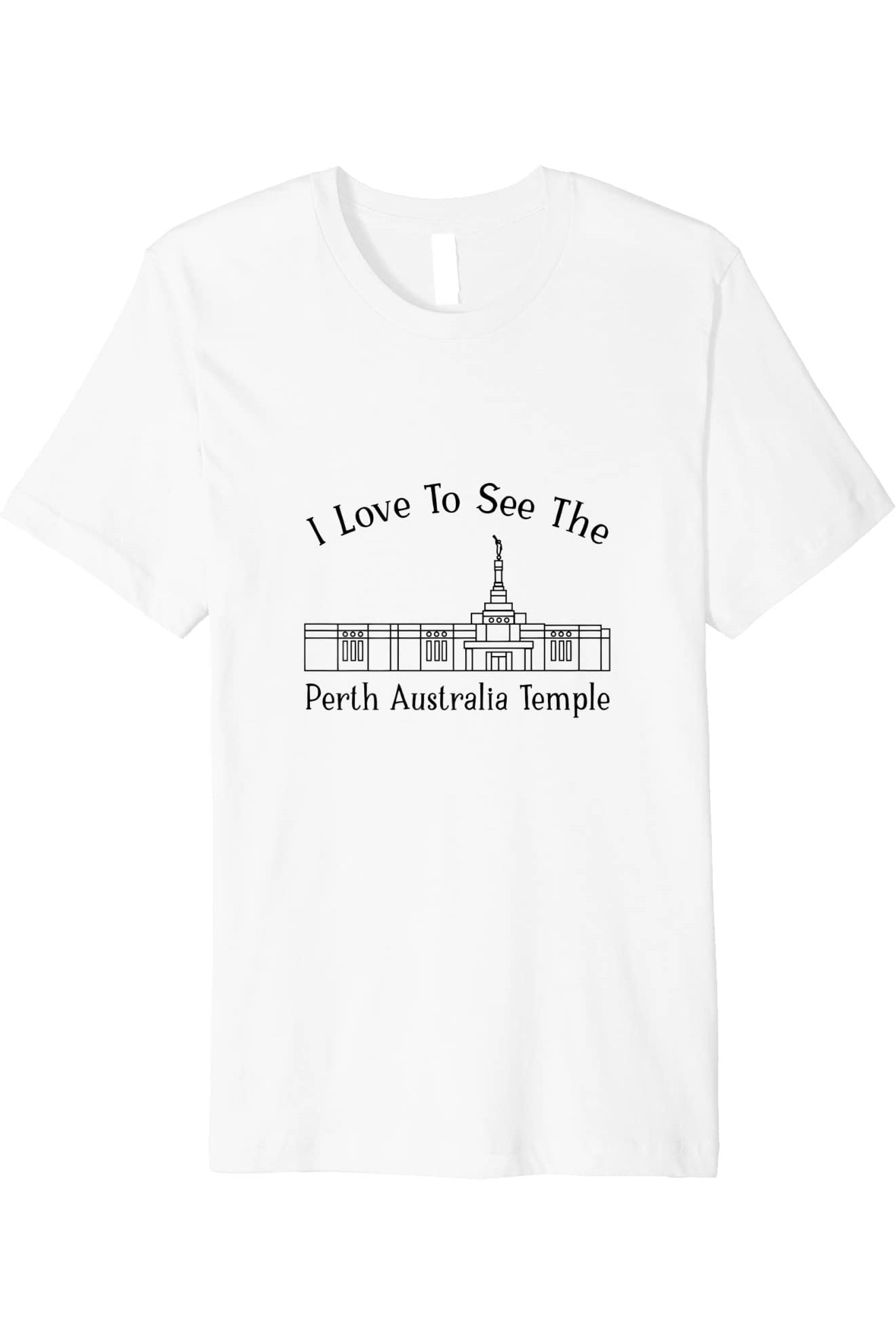 Perth Australia Temple T-Shirt - Premium - Happy Style (English) US