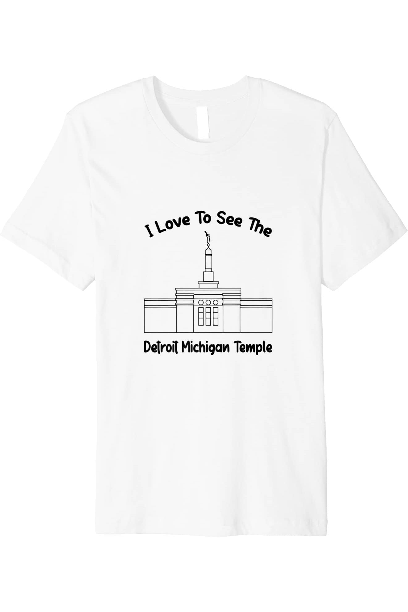 Detroit Michigan Temple T-Shirt - Premium - Primary Style (English) US