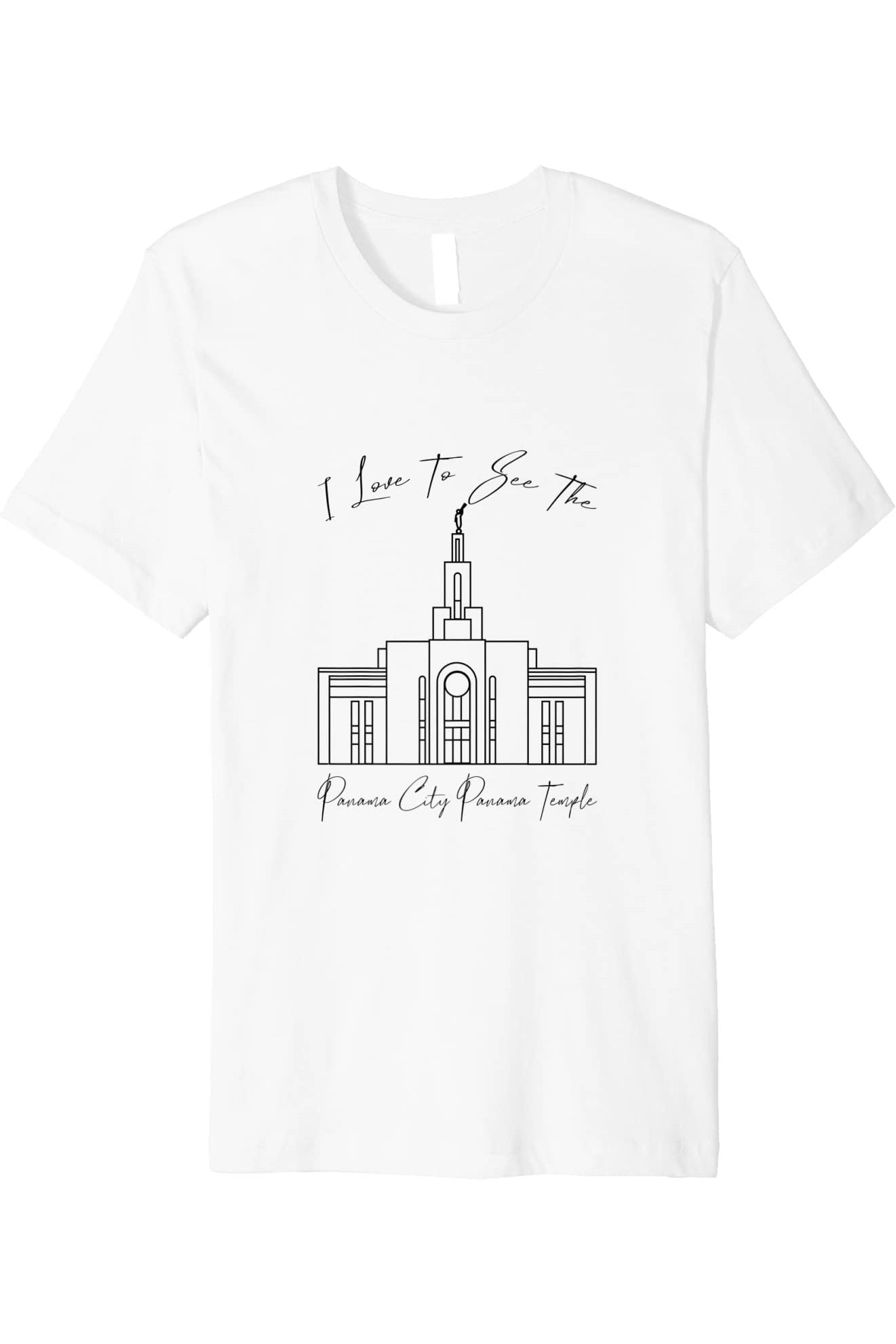 Panama City Panama Temple T-Shirt - Premium - Calligraphy Style (English) US