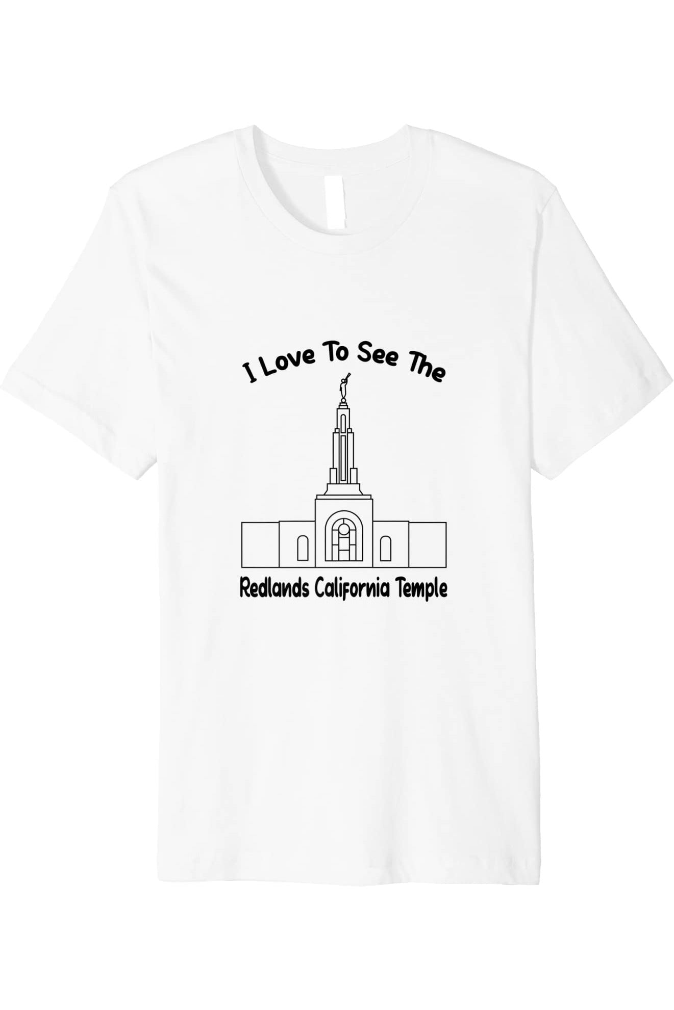 Redlands California Temple T-Shirt - Premium - Primary Style (English) US