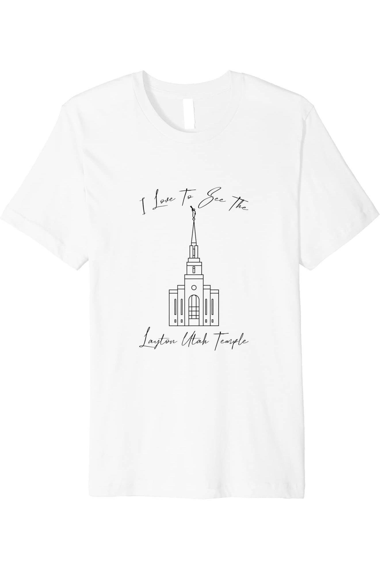 Layton Utah Temple T-Shirt - Premium - Calligraphy Style (English) US