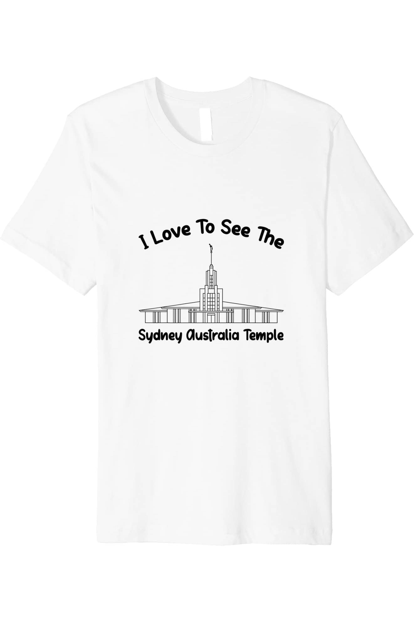 Sydney Australia Temple T-Shirt - Premium - Primary Style (English) US