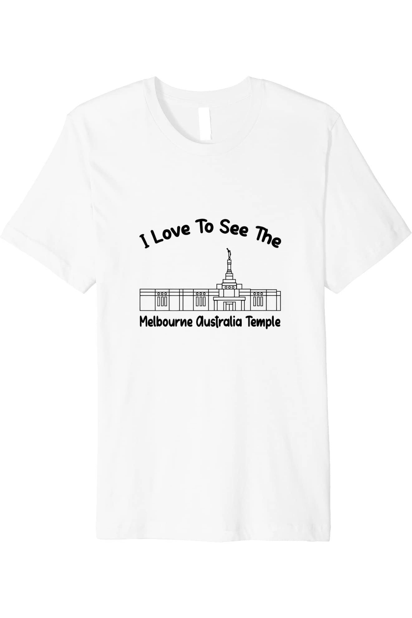 Melbourne Australia Temple T-Shirt - Premium - Primary Style (English) US