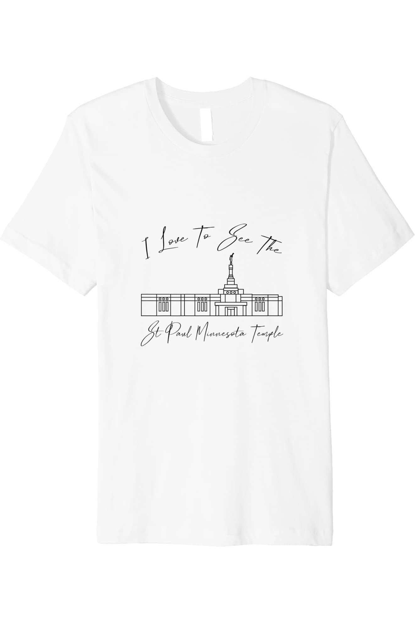St Paul Minnesota Temple T-Shirt - Premium - Calligraphy Style (English) US