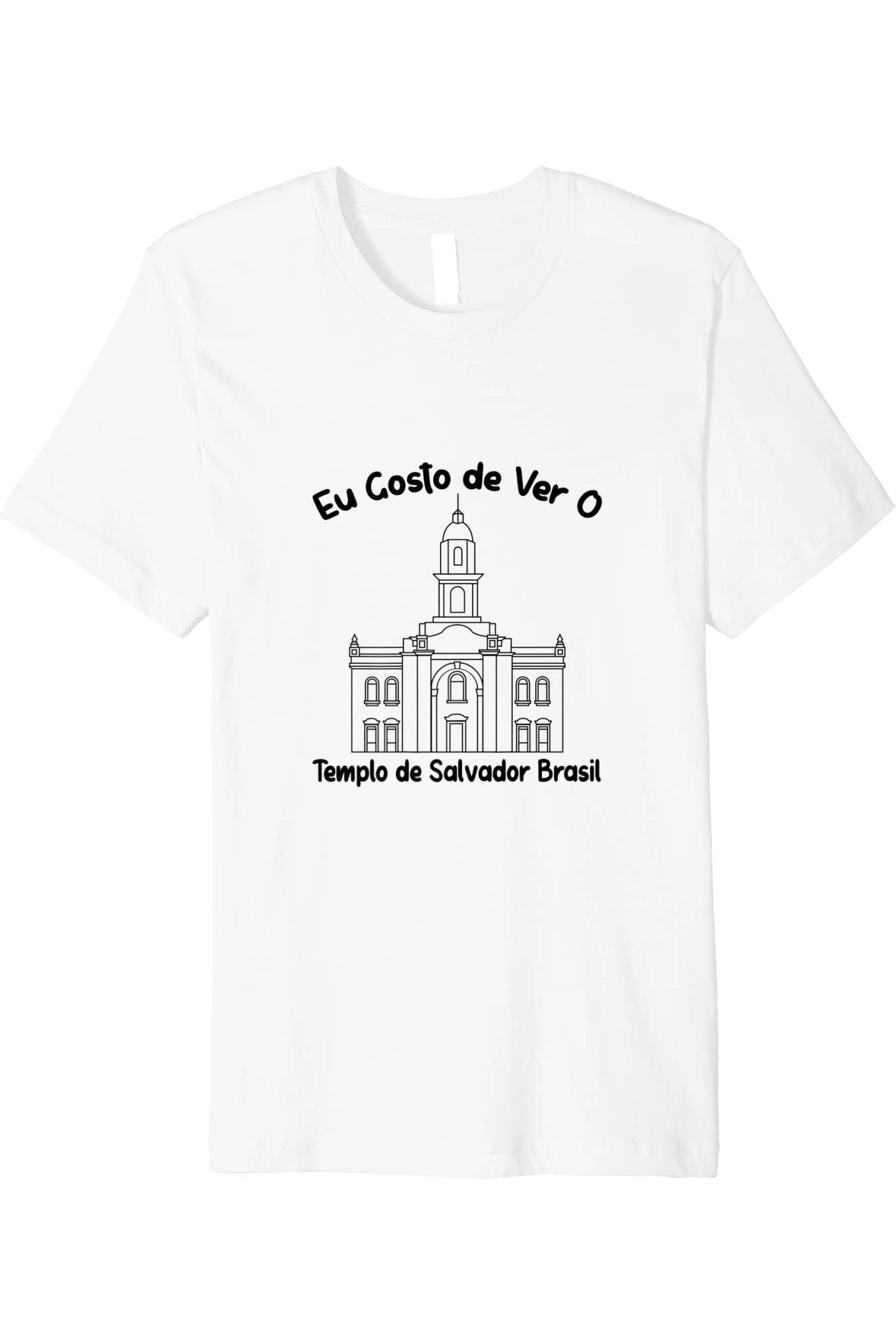 Salvador Brazil Temple T-Shirt - Premium - Primary Style (Portuguese) US