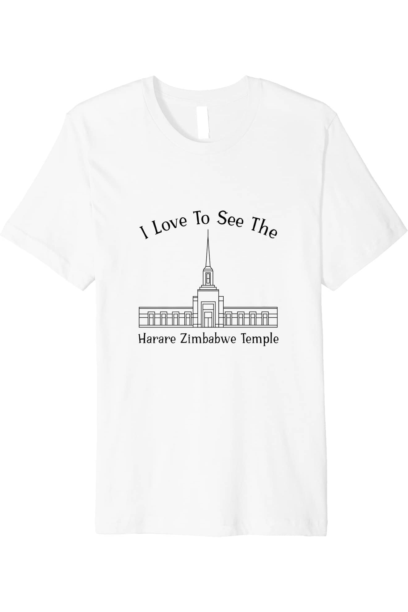 Harare Zimbabwe Temple T-Shirt - Premium - Happy Style (English) US