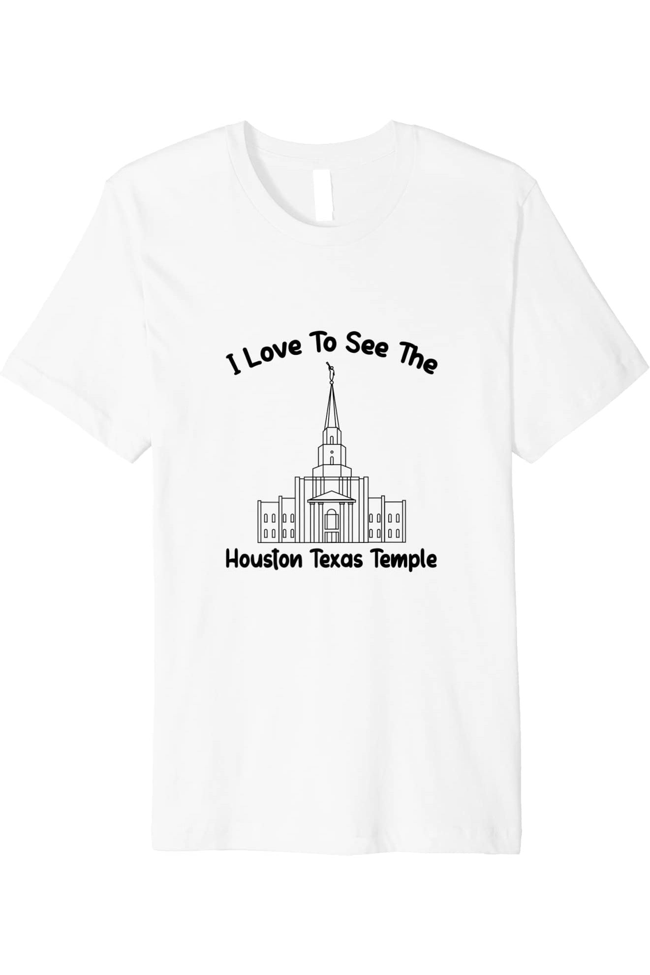 Houston Texas Temple T-Shirt - Premium - Primary Style (English) US