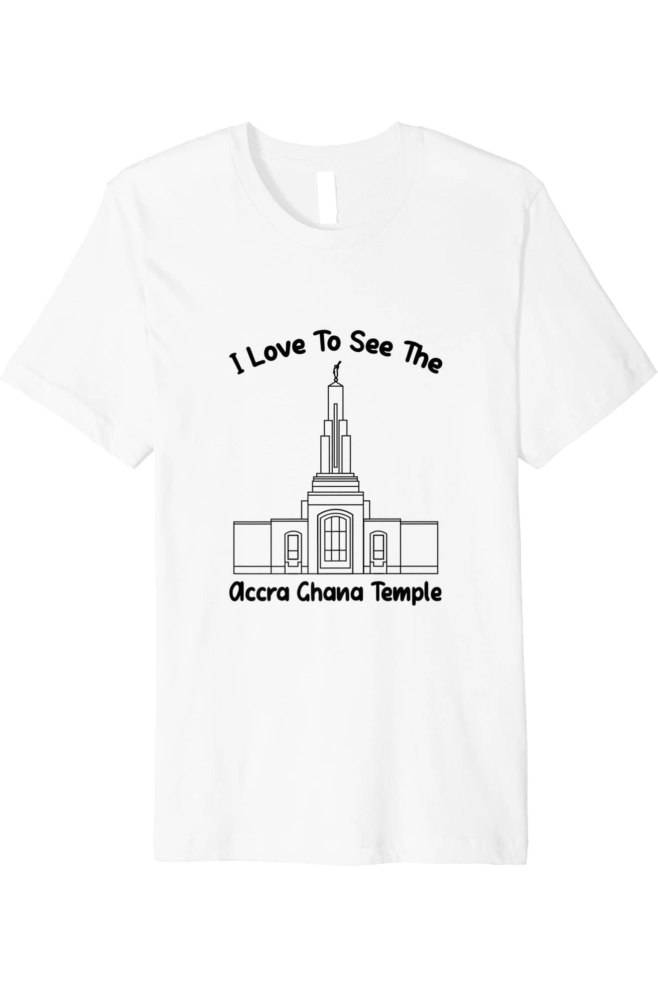 Accra Ghana Temple T-Shirt - Premium - Primary Style (English) US