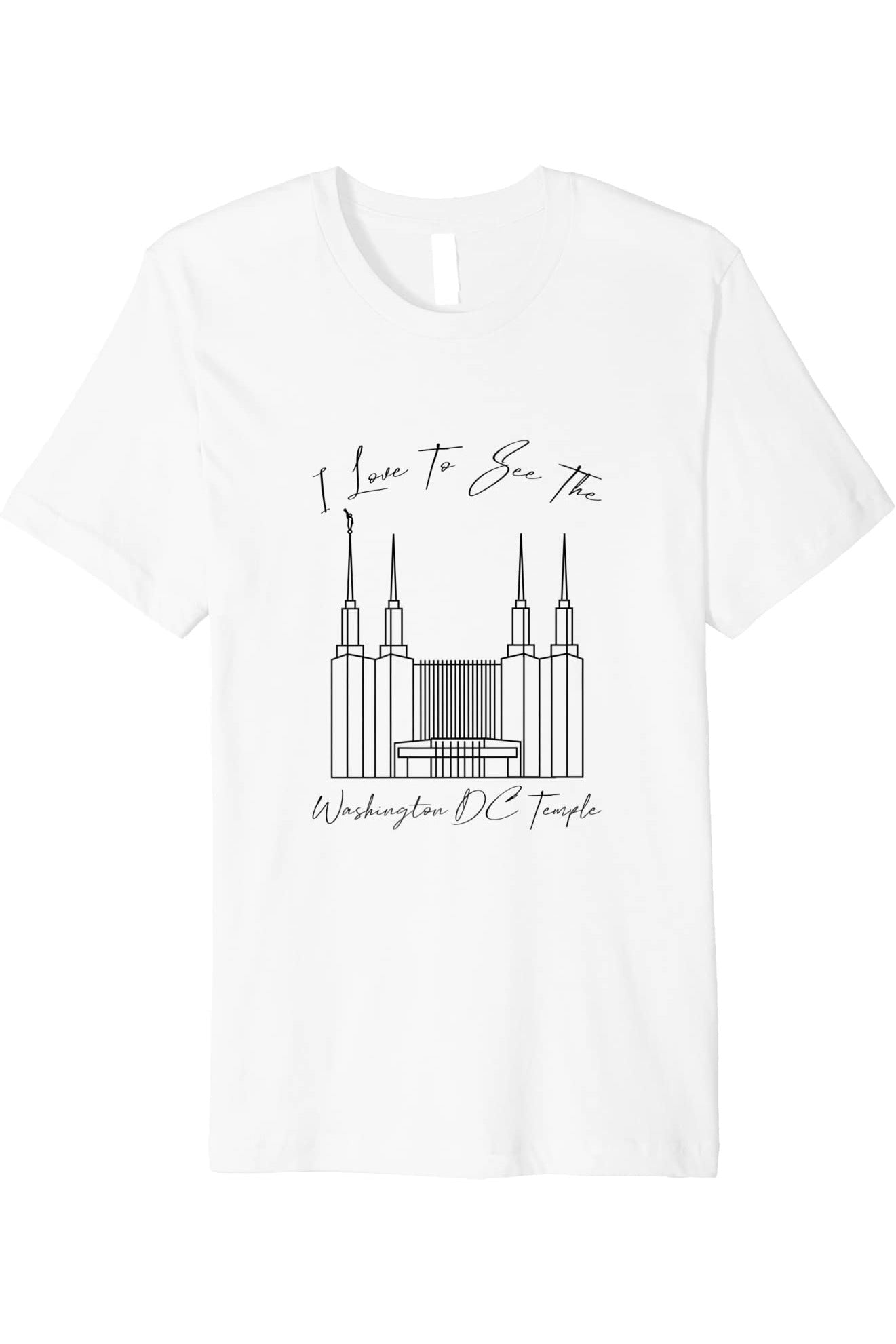 Washington DC Temple T-Shirt - Premium - Calligraphy Style (English) US