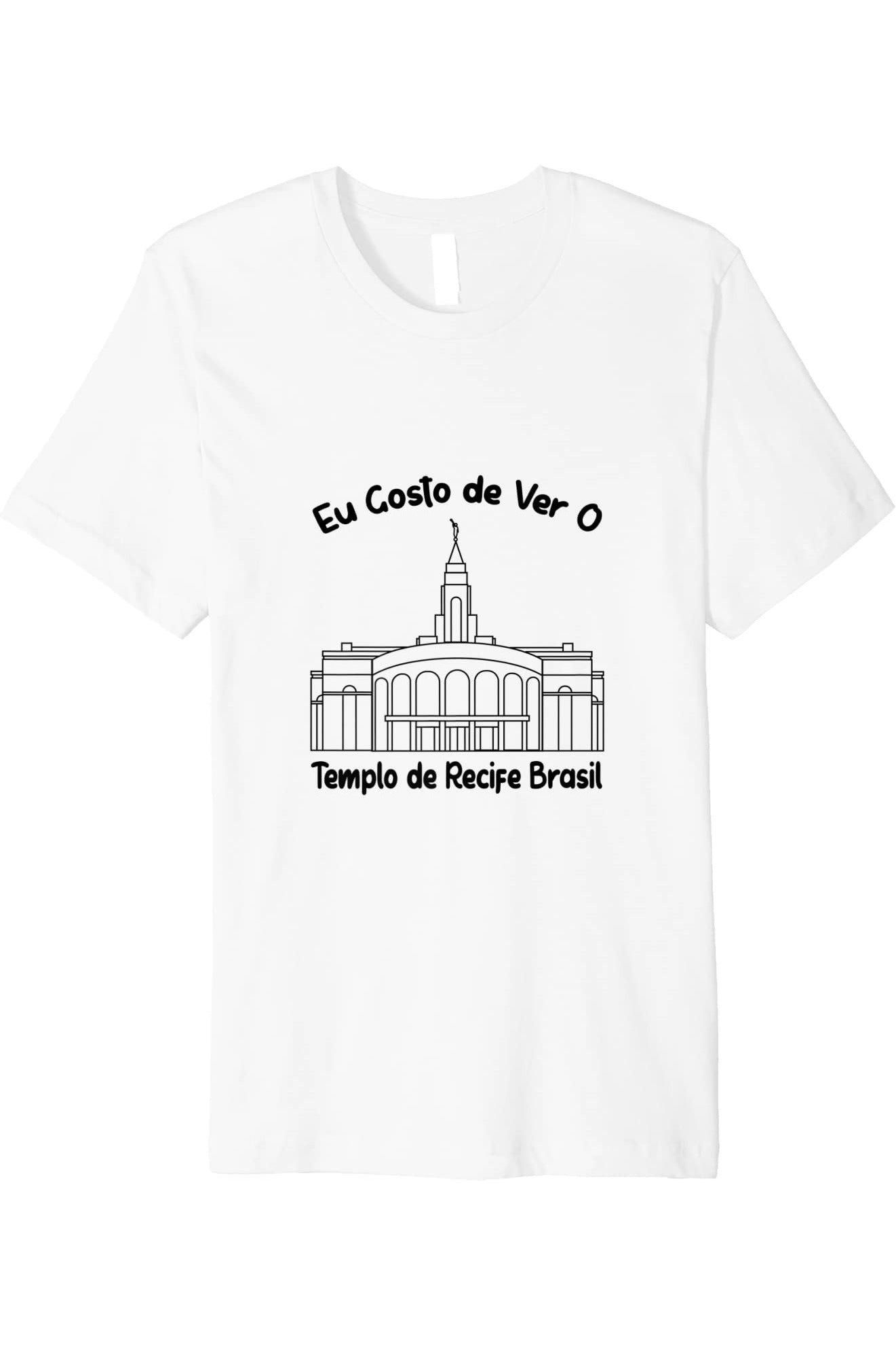 Recife Brazil Temple T-Shirt - Premium - Primary Style (Portuguese) US