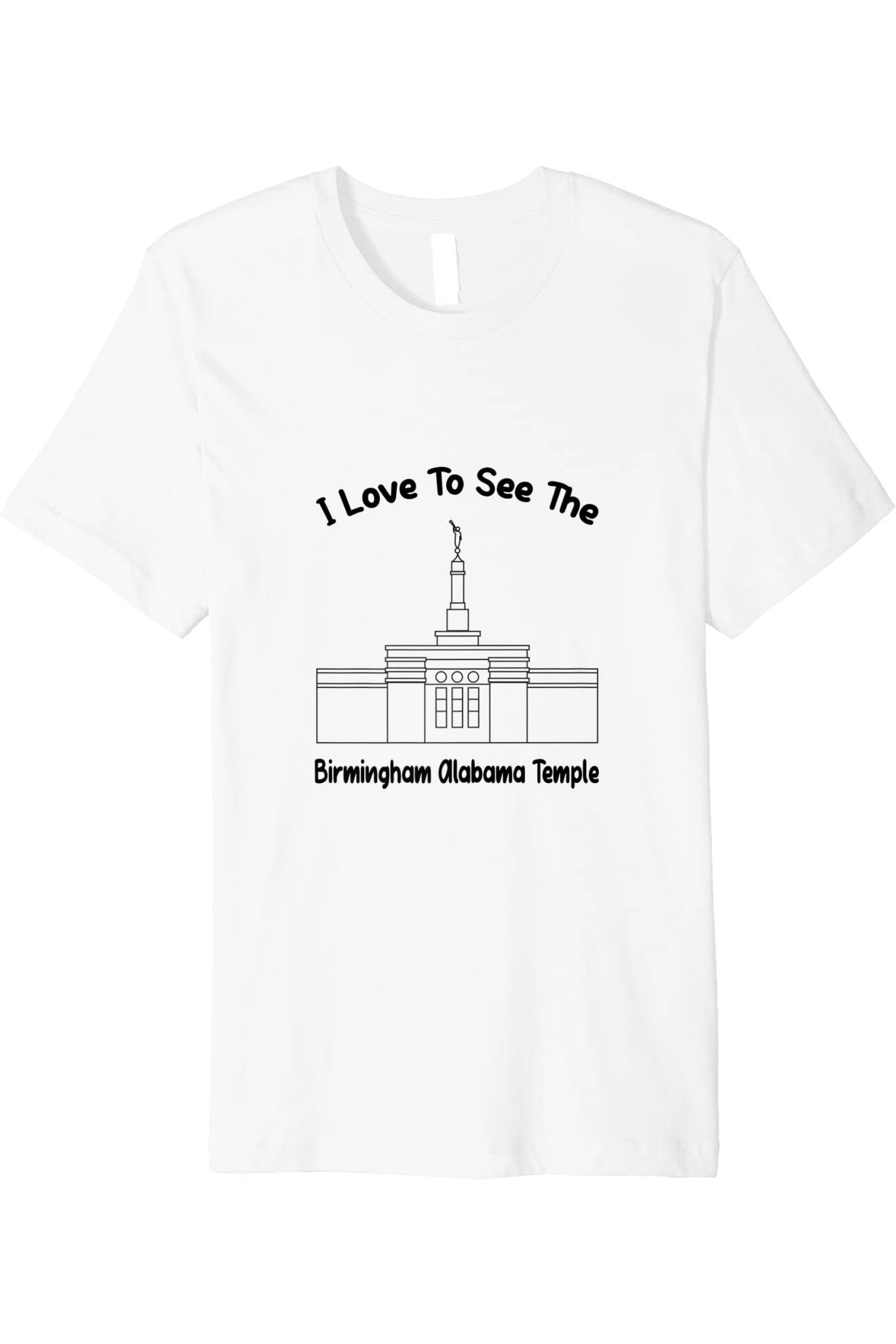 Birmingham Alabama Temple T-Shirt - Premium - Primary Style (English) US