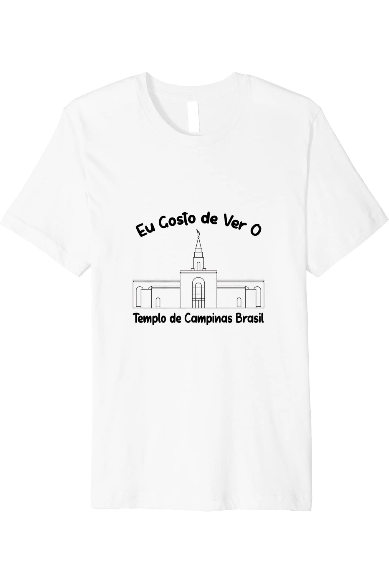 Campinas Brazil Temple T-Shirt - Premium - Primary Style (Portuguese) US