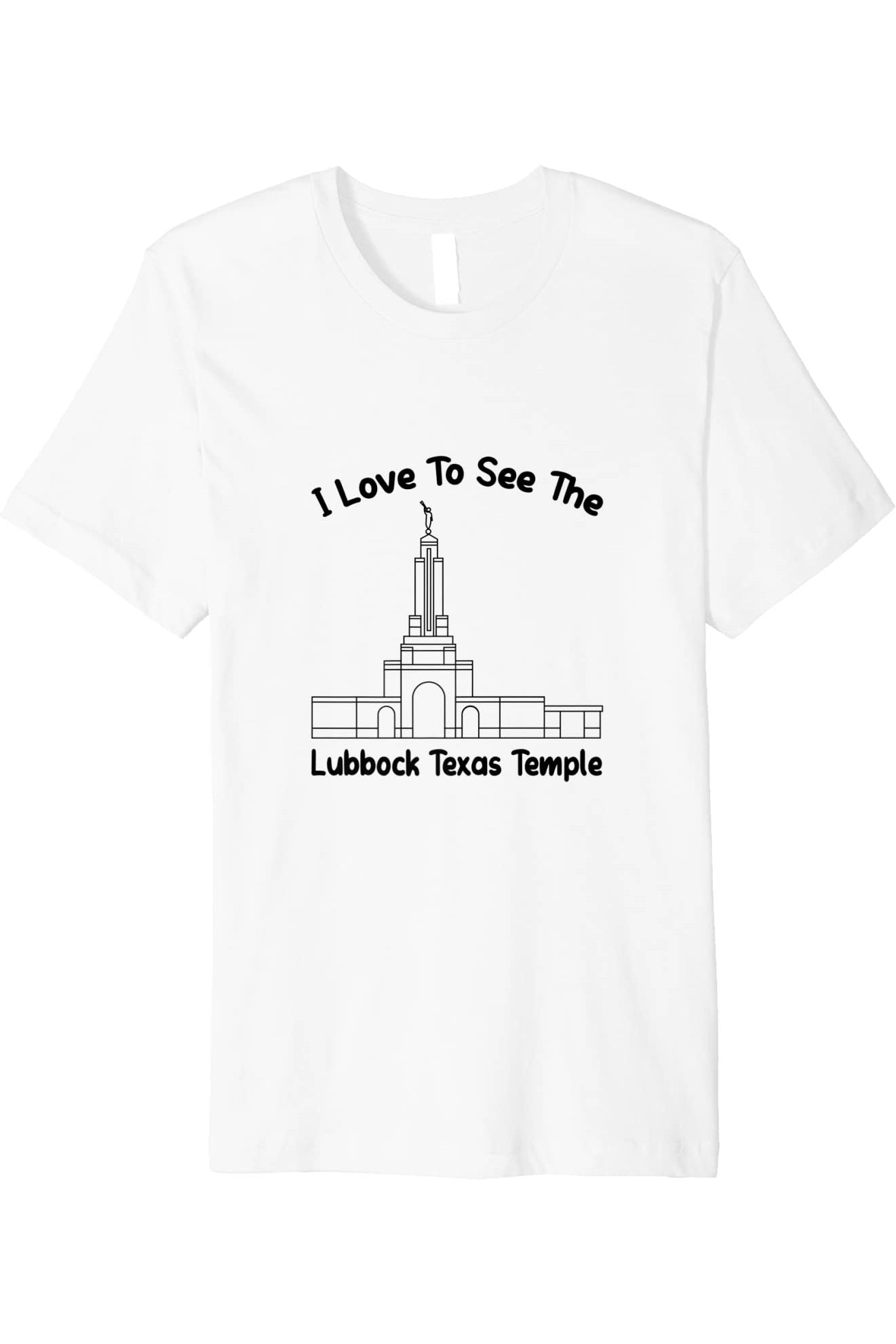 Lubbock Texas Temple T-Shirt - Premium - Primary Style (English) US