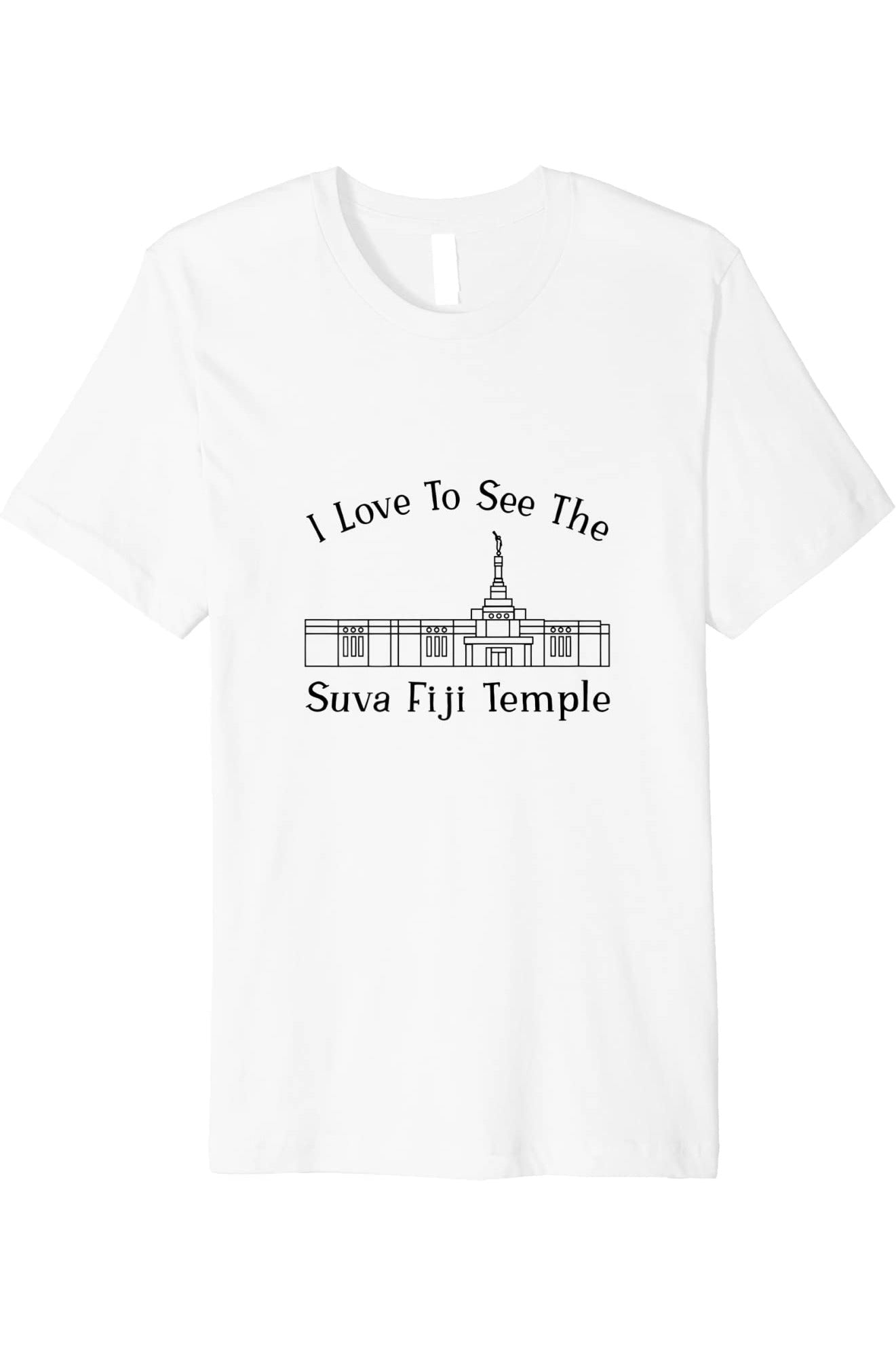 Suva Fiji Temple T-Shirt - Premium - Happy Style (English) US