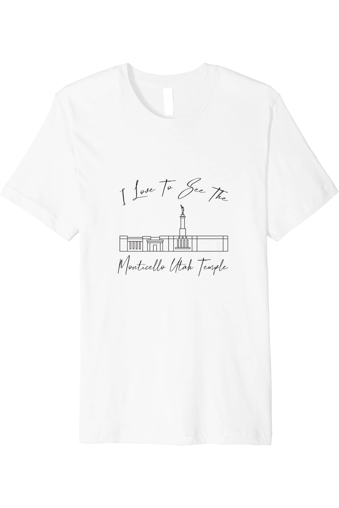 Monticello Utah Temple T-Shirt - Premium - Calligraphy Style (English) US