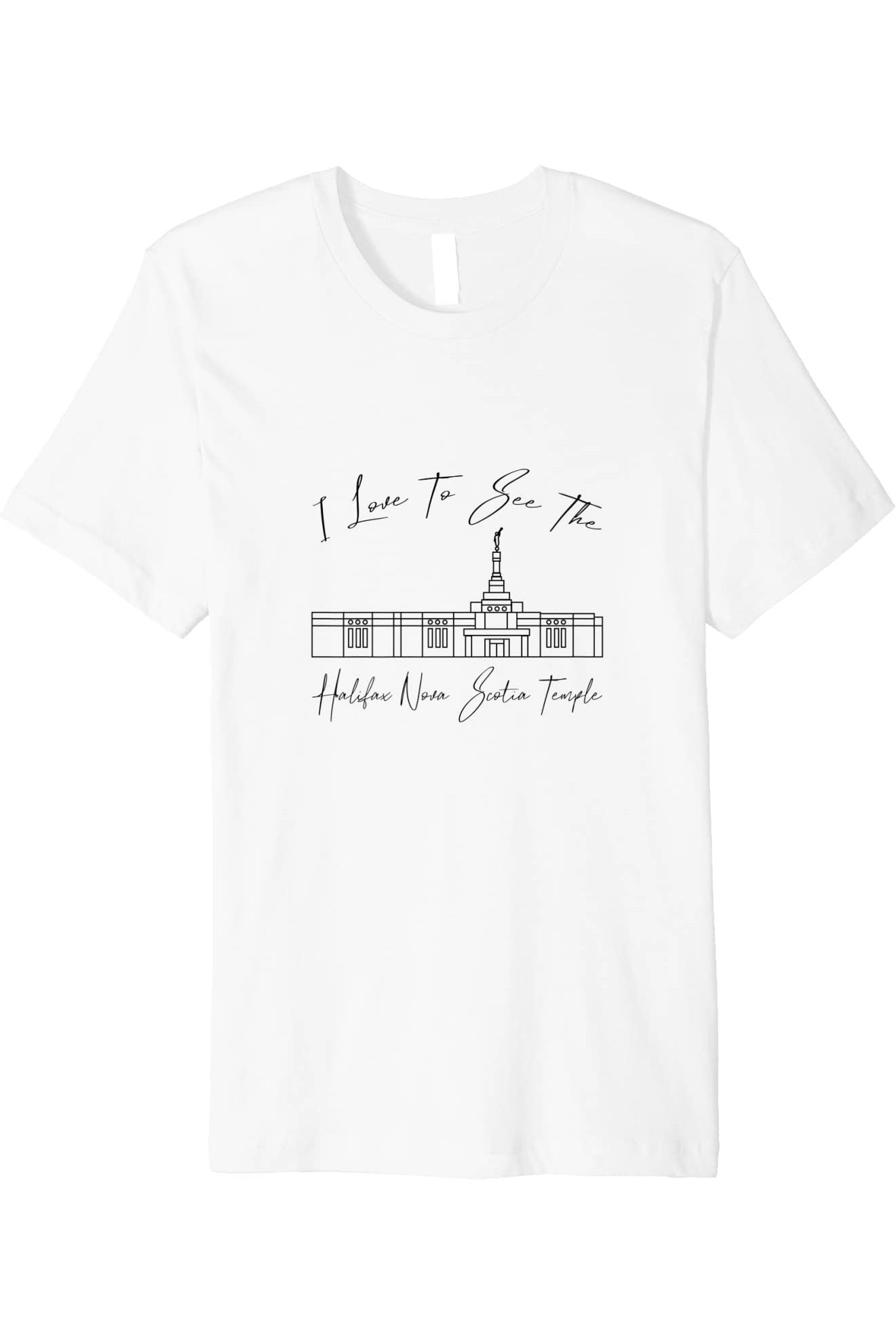 Halifax Nova Scotia Temple T-Shirt - Premium - Calligraphy Style (English) US