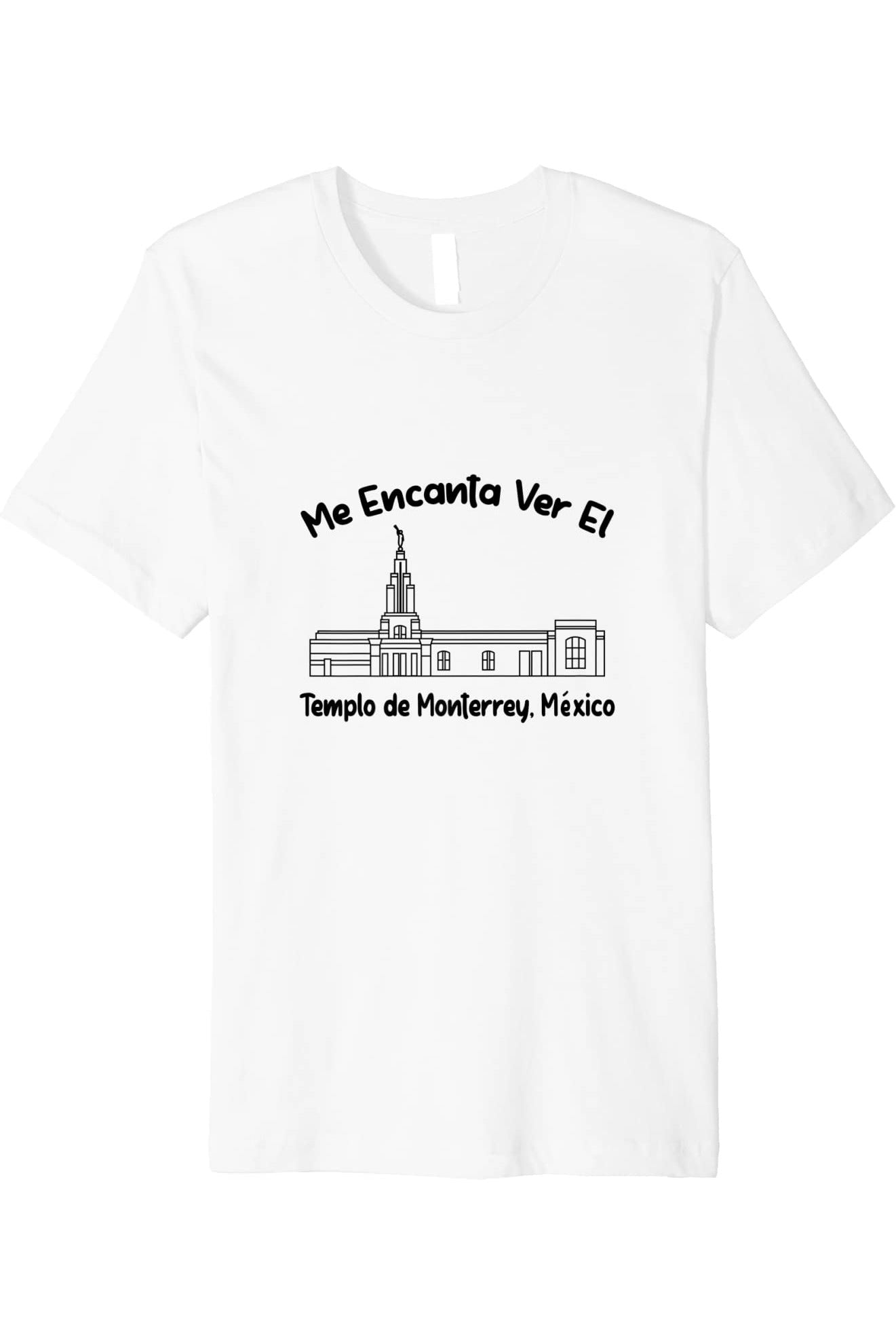 Monterrey Mexico Temple T-Shirt - Premium - Primary Style (Spanish) US