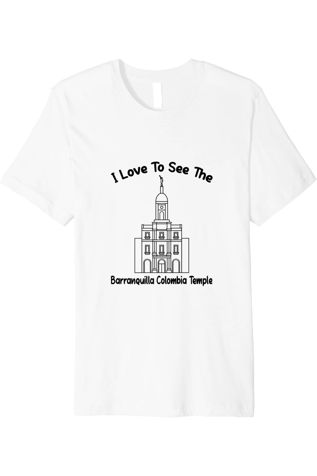 Barranquilla Colombia Temple T-Shirt - Premium - Primary Style (English) US