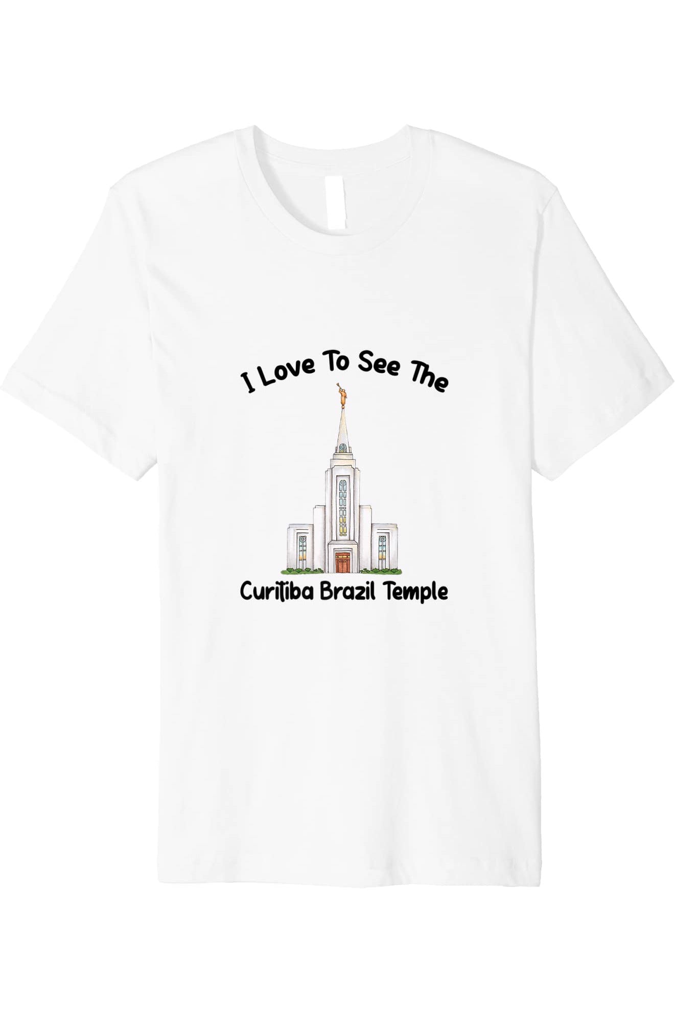 Curitiba Brazil Temple T-Shirt - Premium - Primary Style (English) US