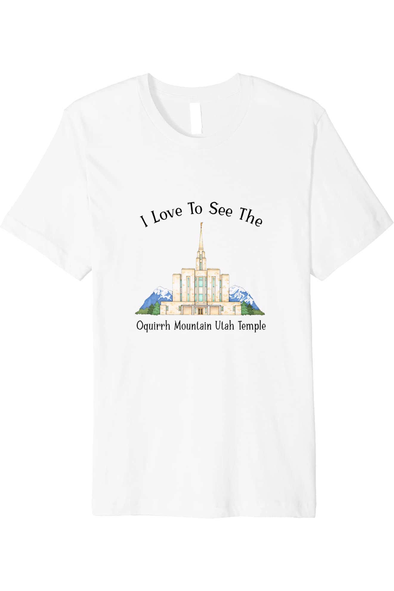 Oquirrh Mountain Utah Temple T-Shirt - Premium - Happy Style (English) US
