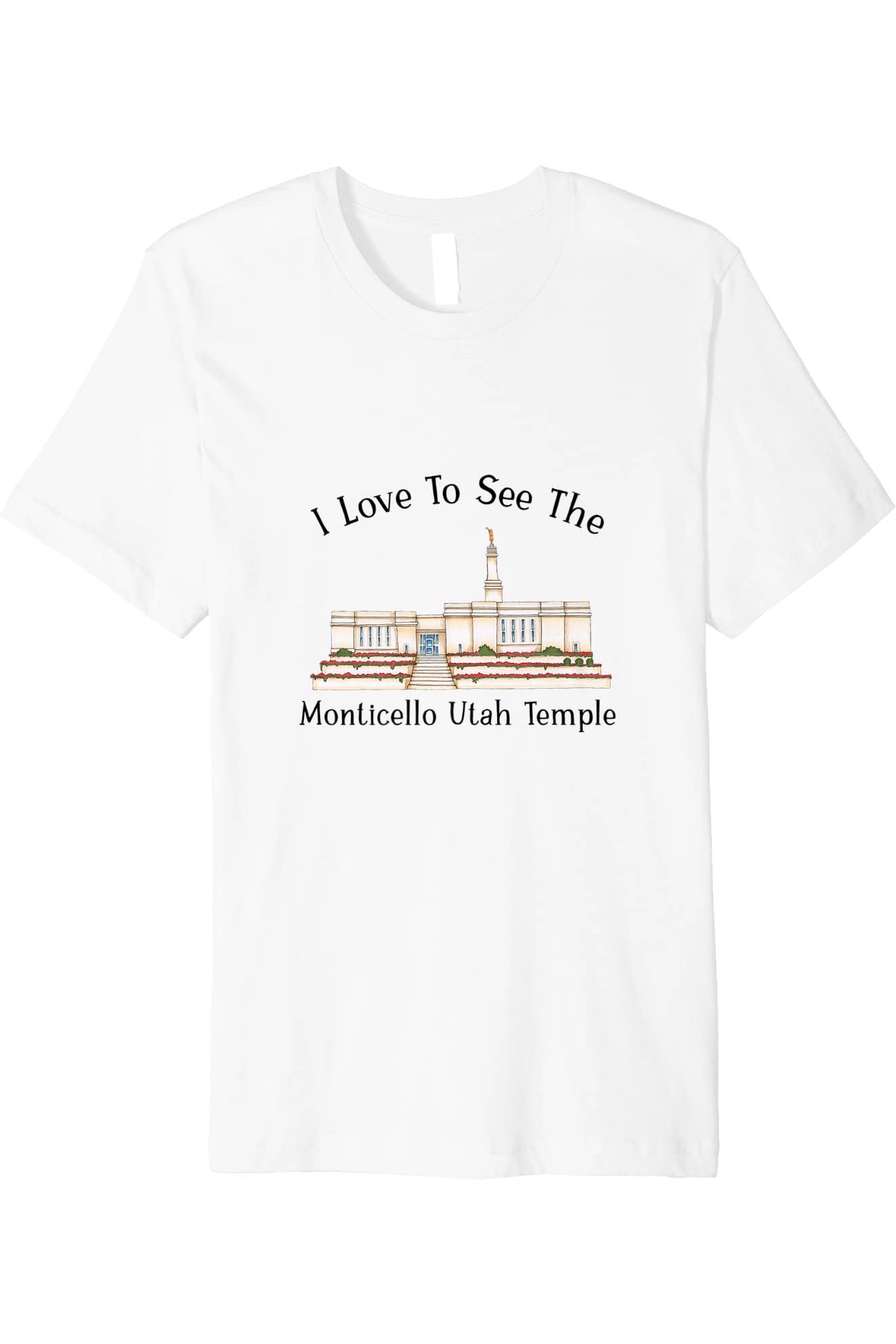 Monticello Utah Temple T-Shirt - Premium - Happy Style (English) US