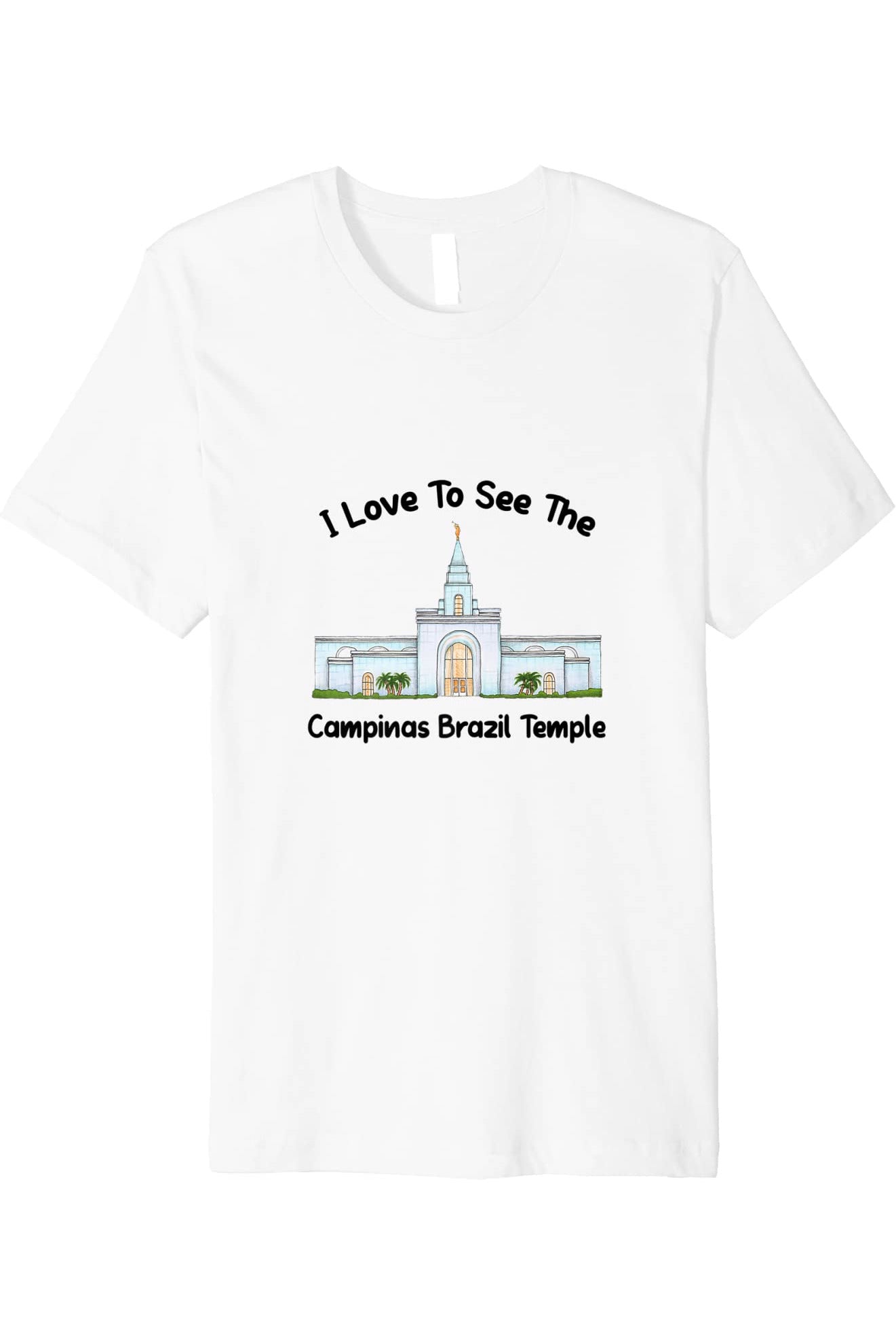 Campinas Brazil Temple T-Shirt - Premium - Primary Style (English) US