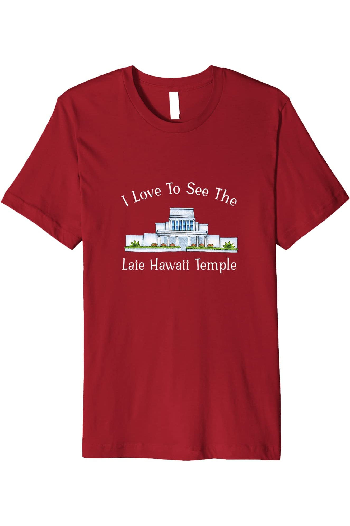Laie Hawaii Temple T-Shirt - Premium - Happy Style (English) US