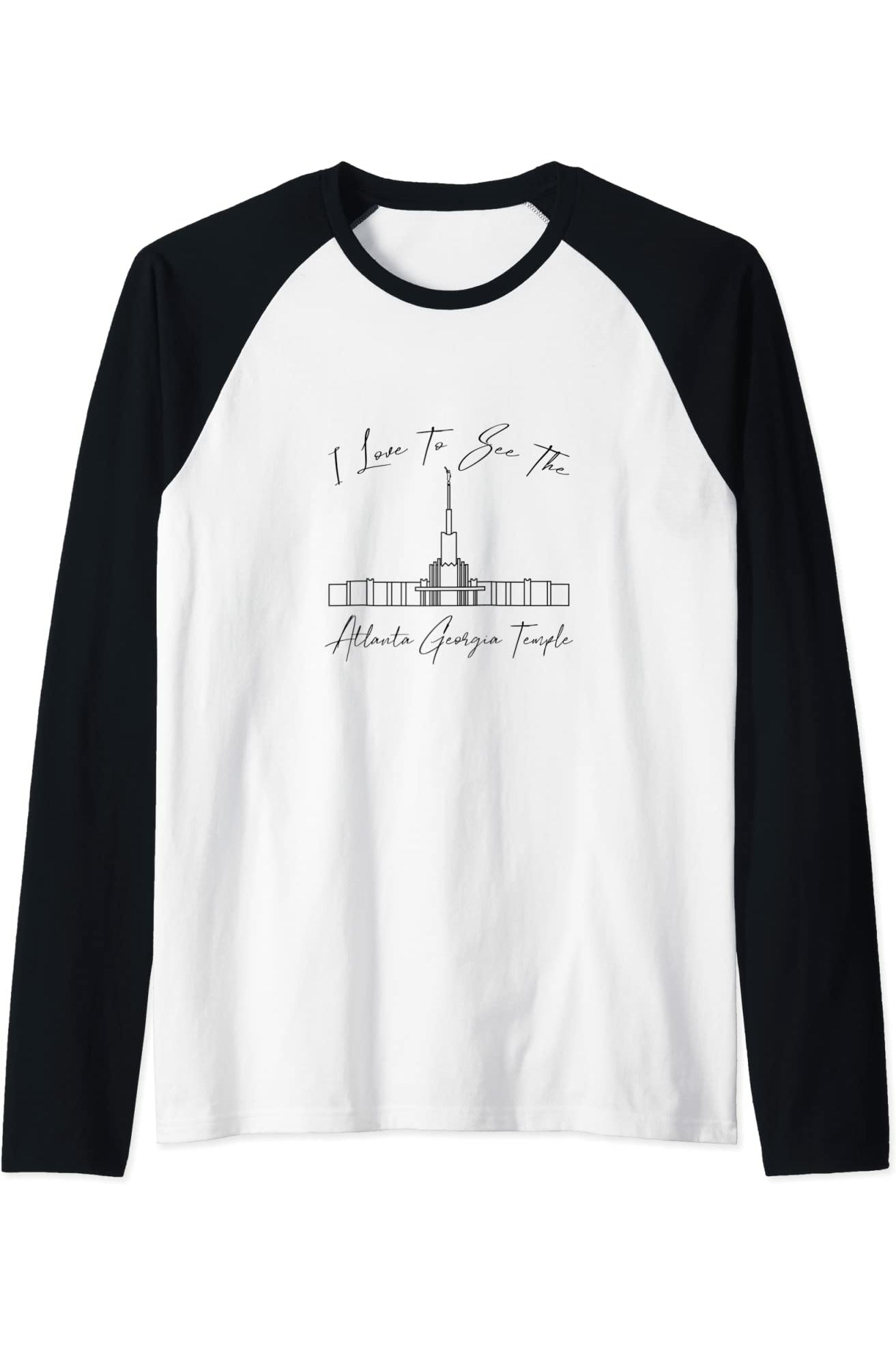 Atlanta Georgia Temple Raglan - Calligraphy Style (English) US