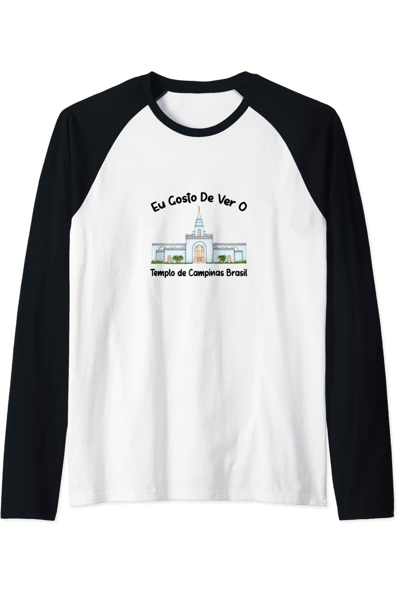 Templo de Manaus Brasil Raglan - Primary Style (Portuguese) US