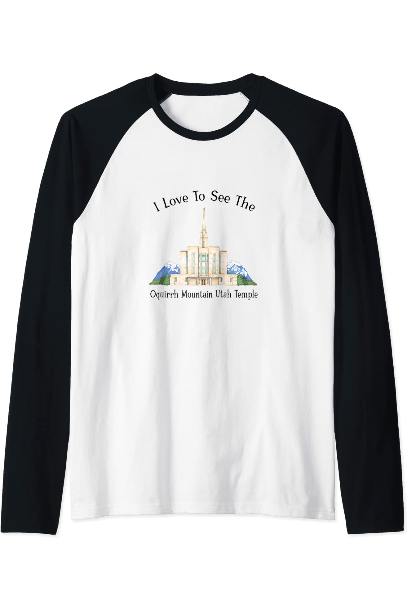 Oquirrh Mountain Utah Temple Raglan - Happy Style (English) US