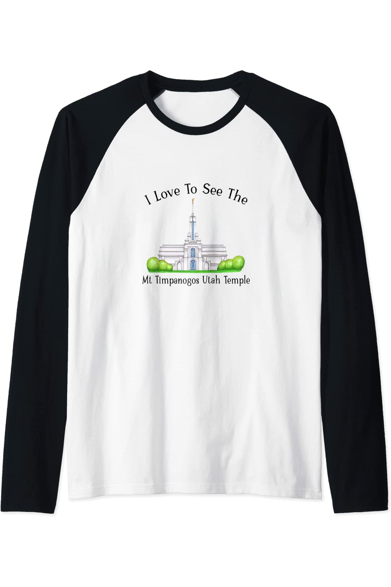 Mt Timpanogos Utah Temple Raglan - Happy Style (English) US