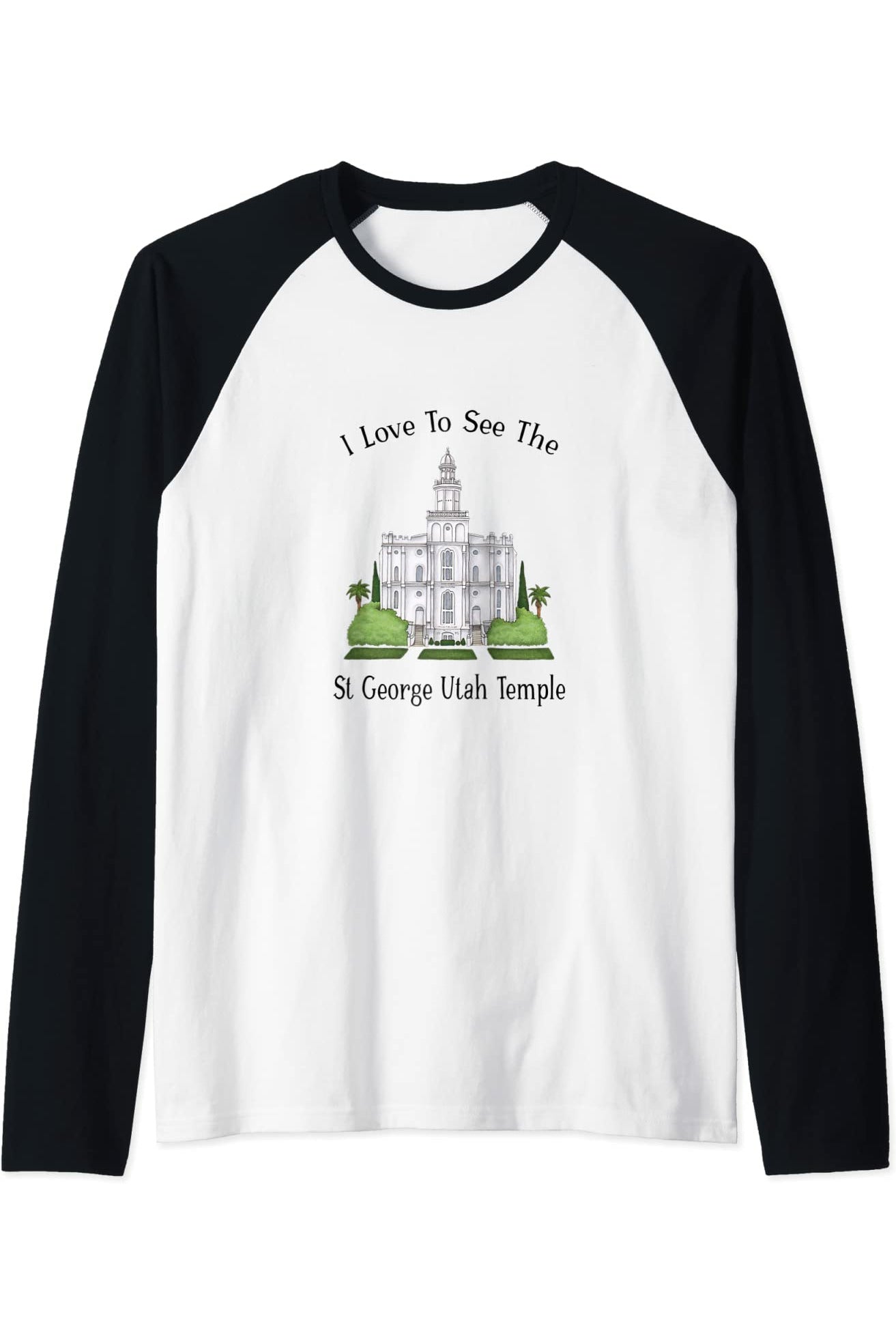 St George Utah Temple Raglan - Happy Style (English) US