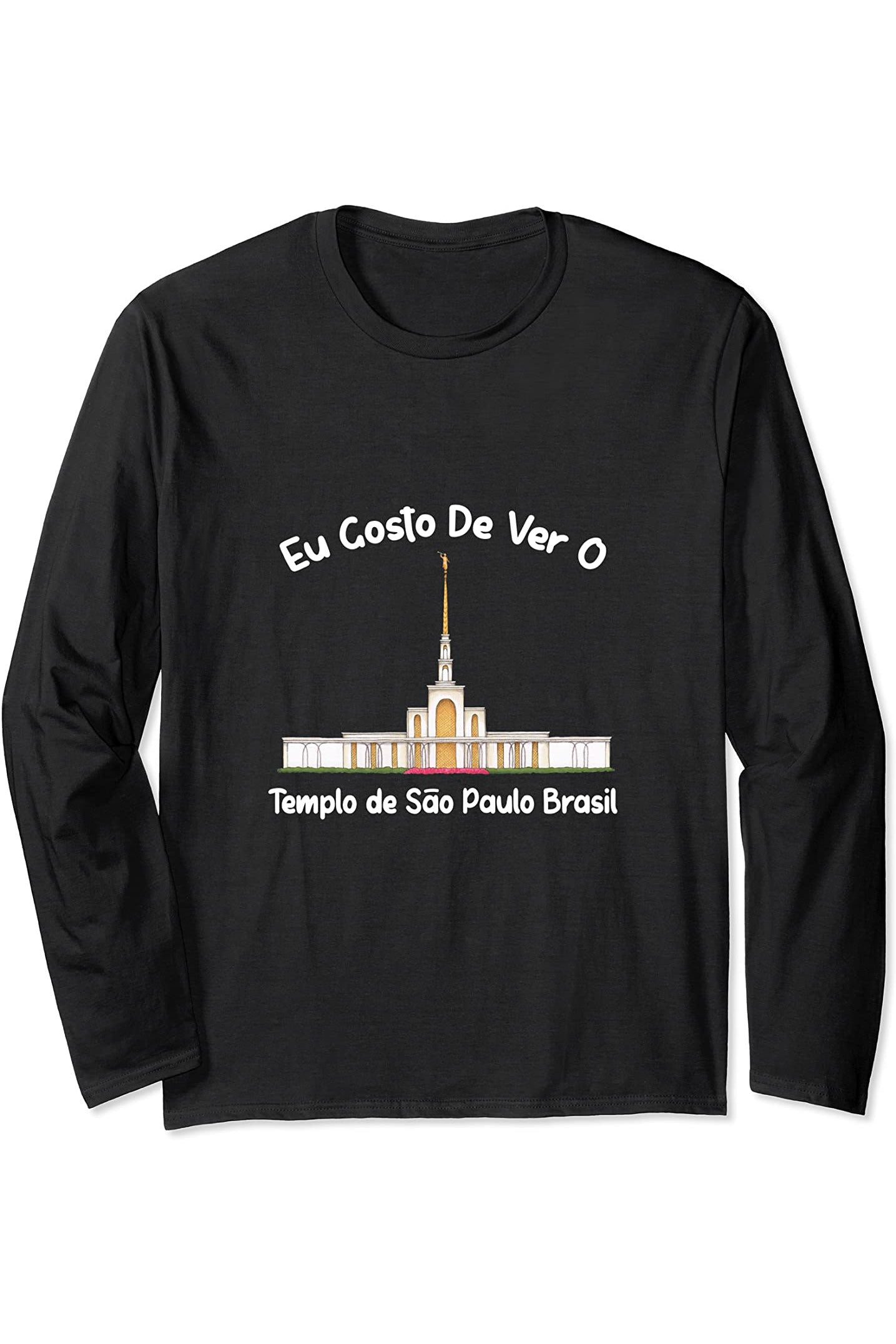 Templo de Manaus Brasil Long Sleeve T-Shirt - Primary Style (Portuguese) US
