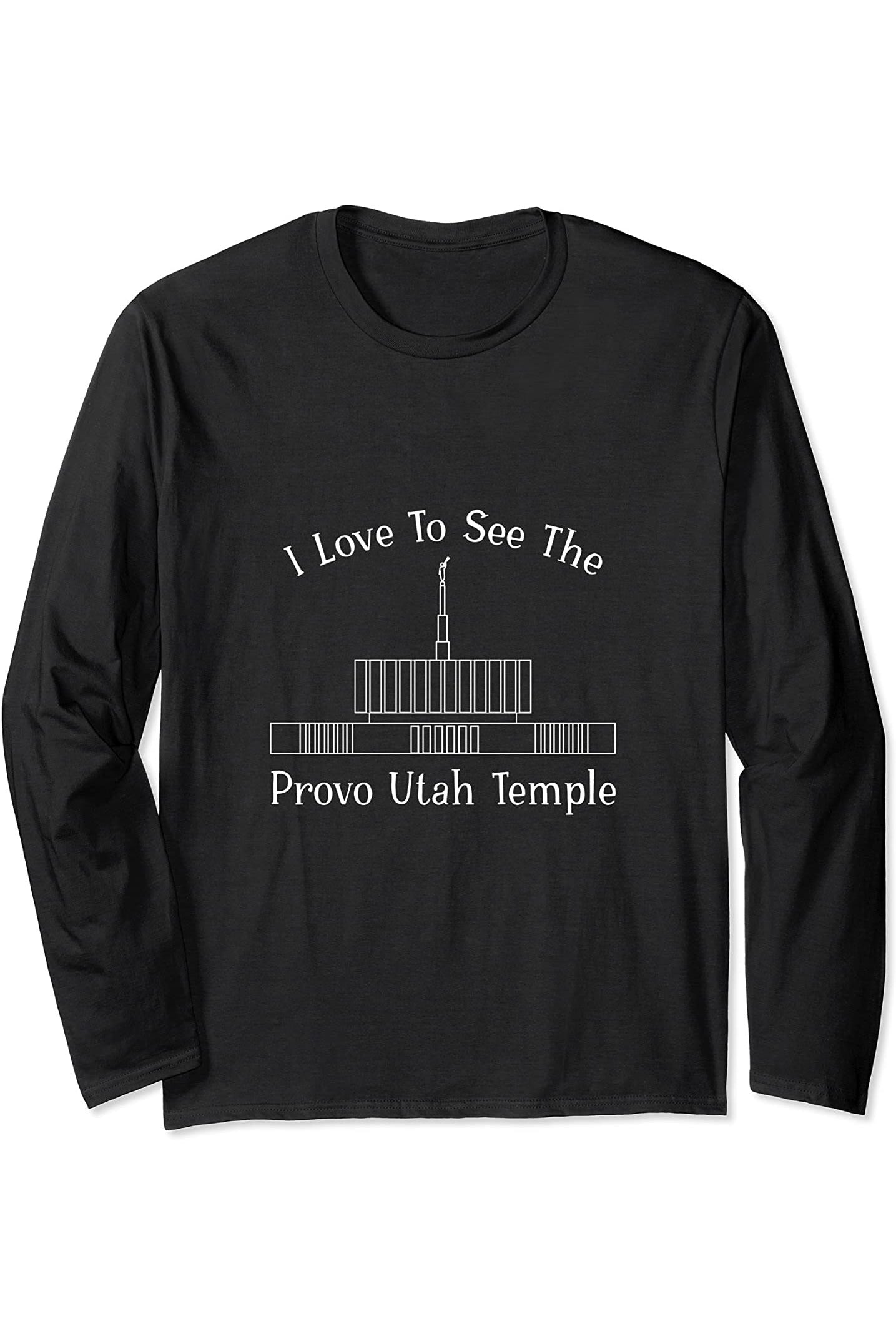 Provo Utah Temple Long Sleeve T-Shirt - Happy Style (English) US