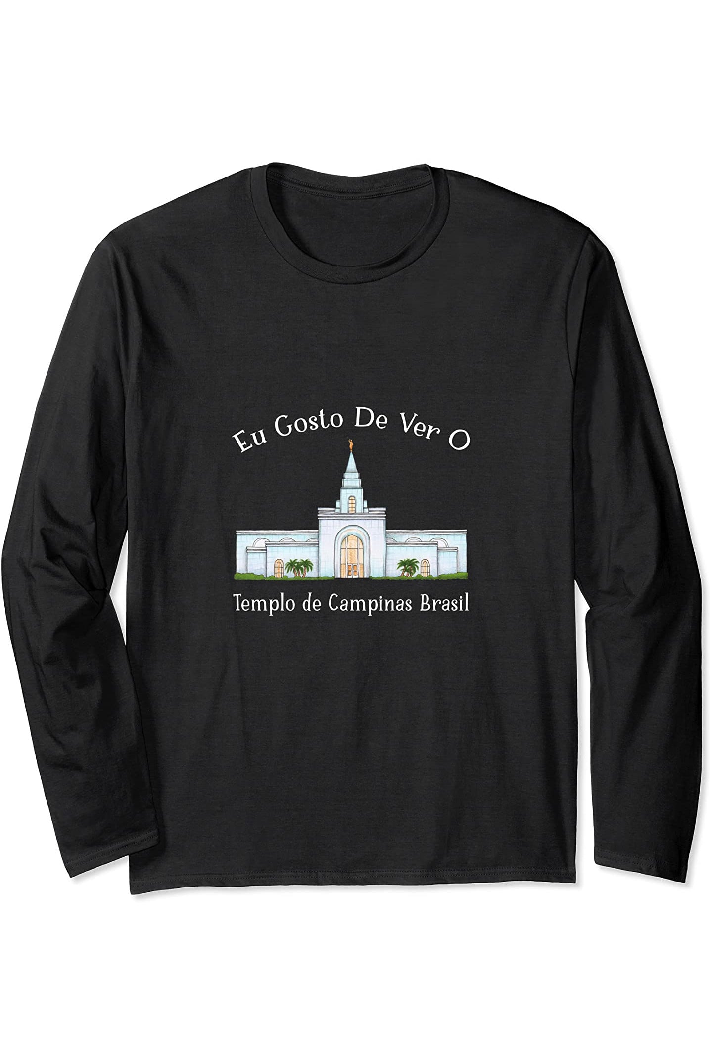 Templo de Manaus Brasil Long Sleeve T-Shirt - Happy Style (Portuguese) US