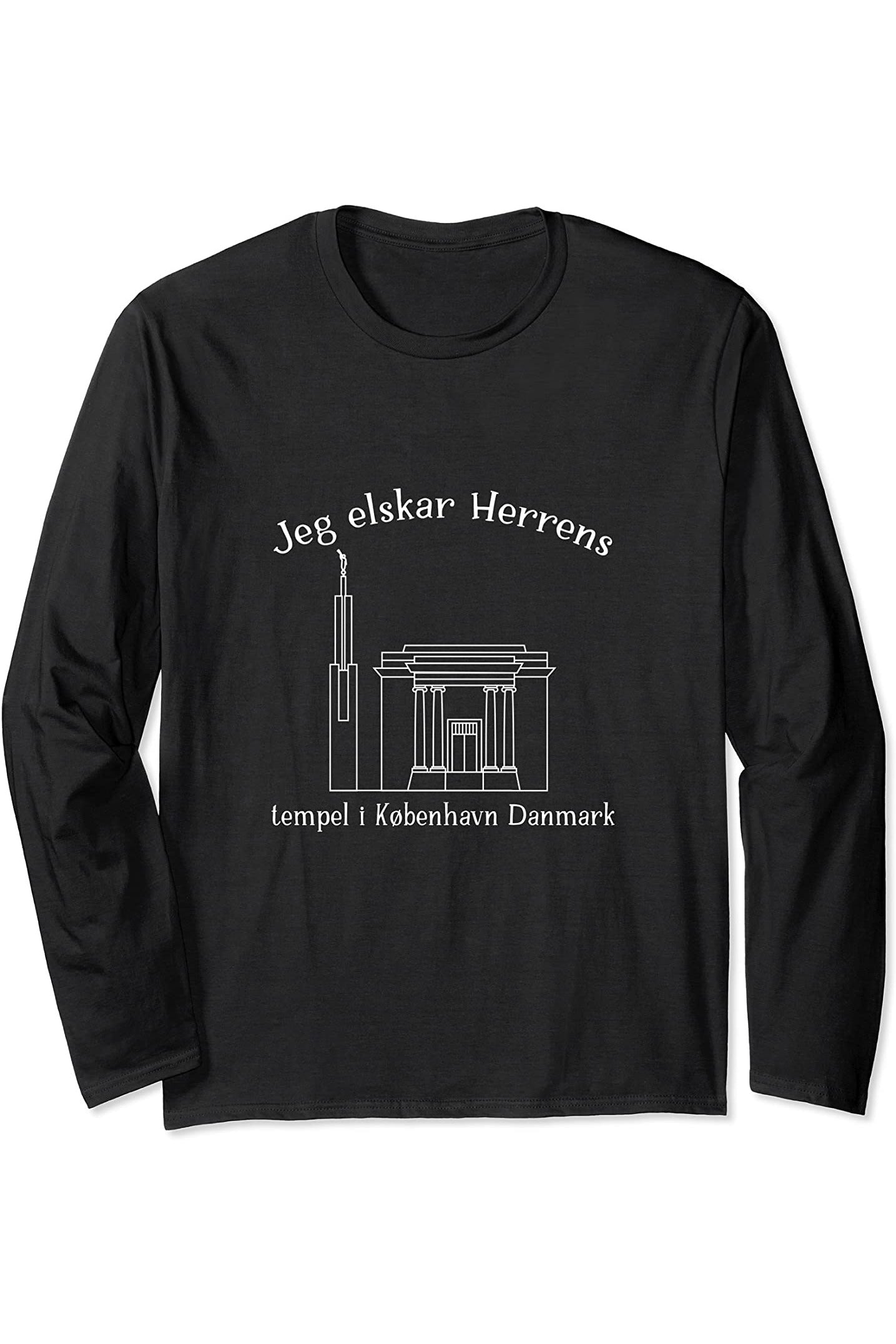 Copenaghen Danimarca Temple, amo vedere il mio tempio (danese) Long Sleeve T-Shirt