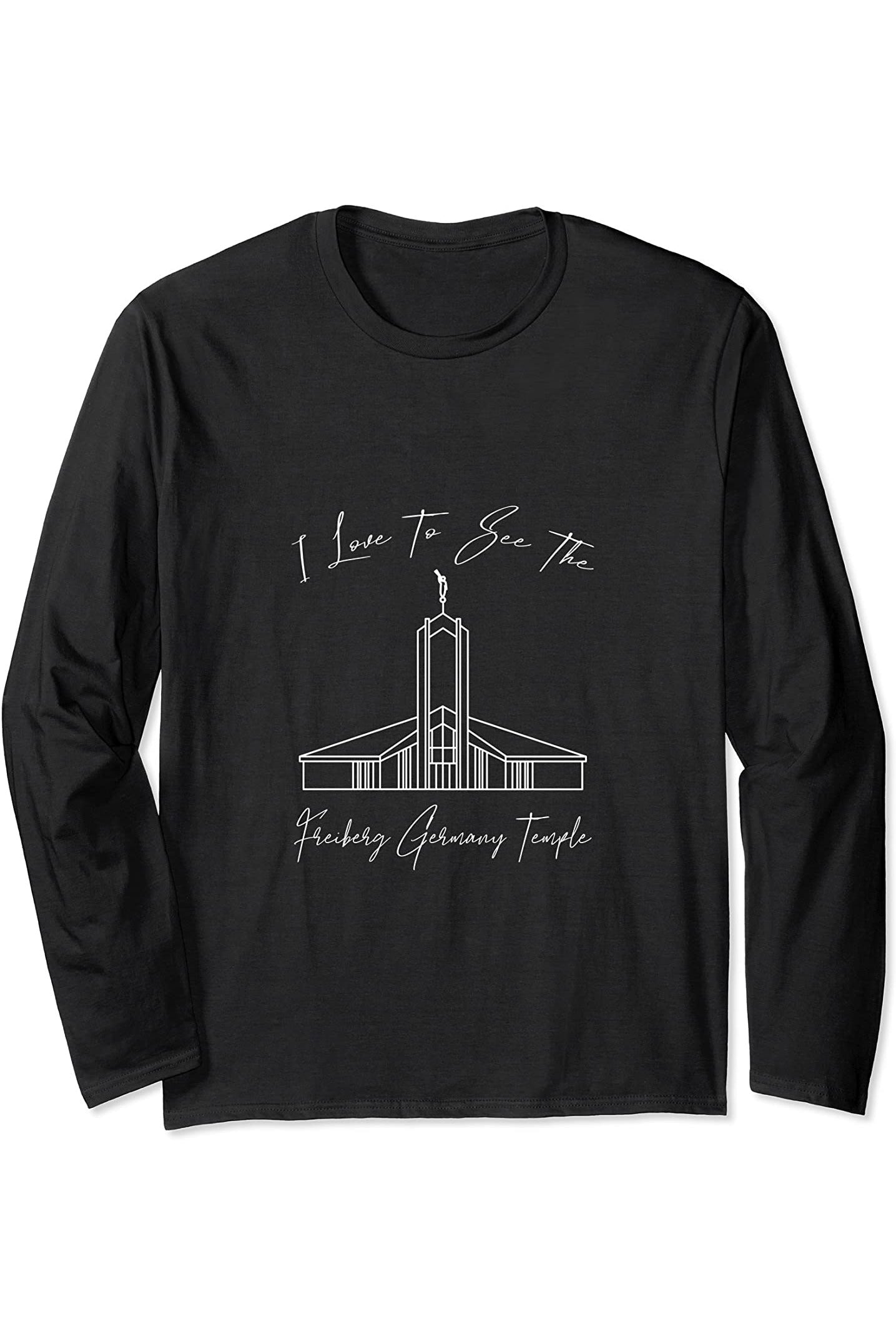 Freiberg Deutschland Tempel, Ich liebe meinen Tempel, Kalligraf Long Sleeve T-Shirt