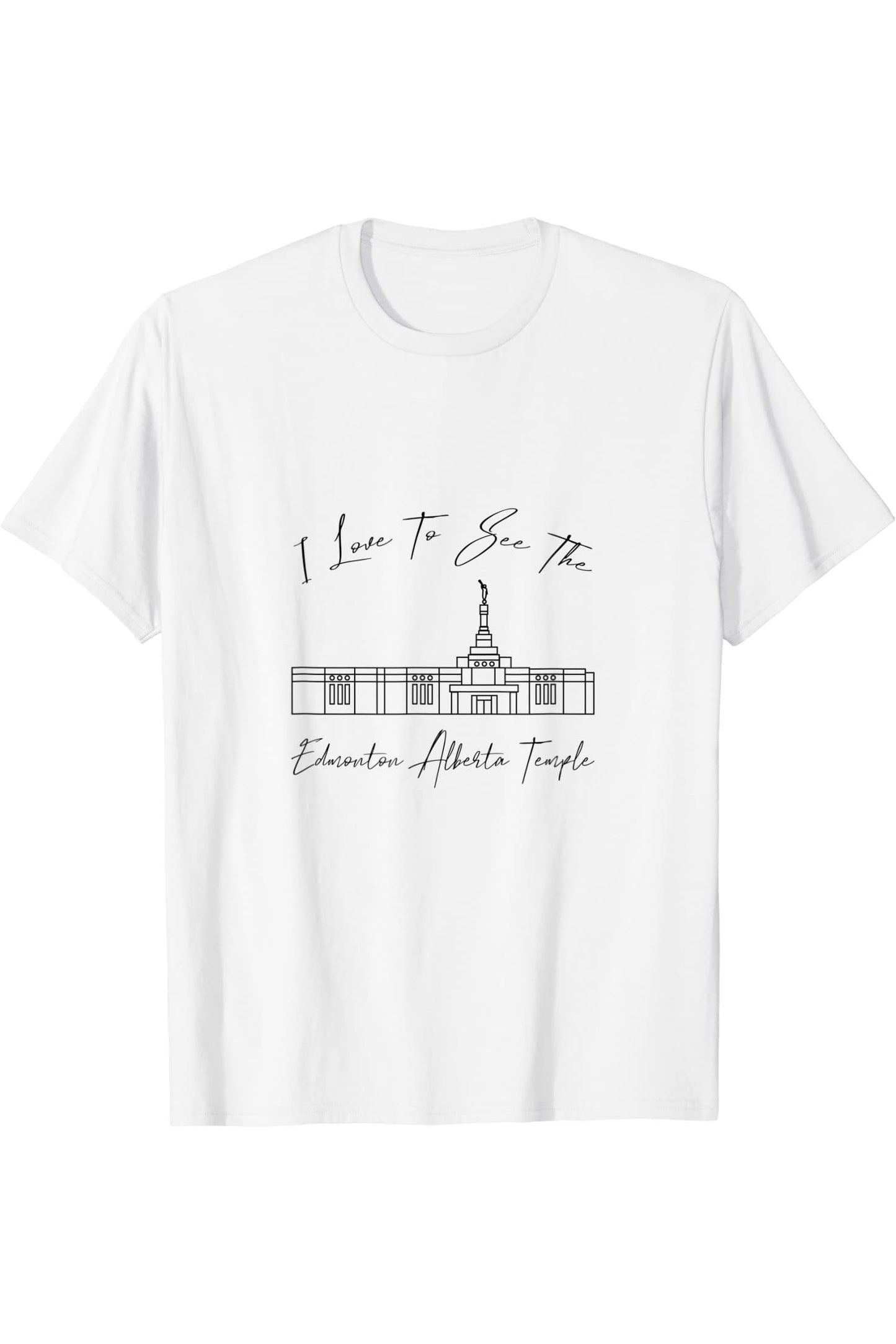 Edmonton Alberta Temple T-Shirt - Calligraphy Style (English) US