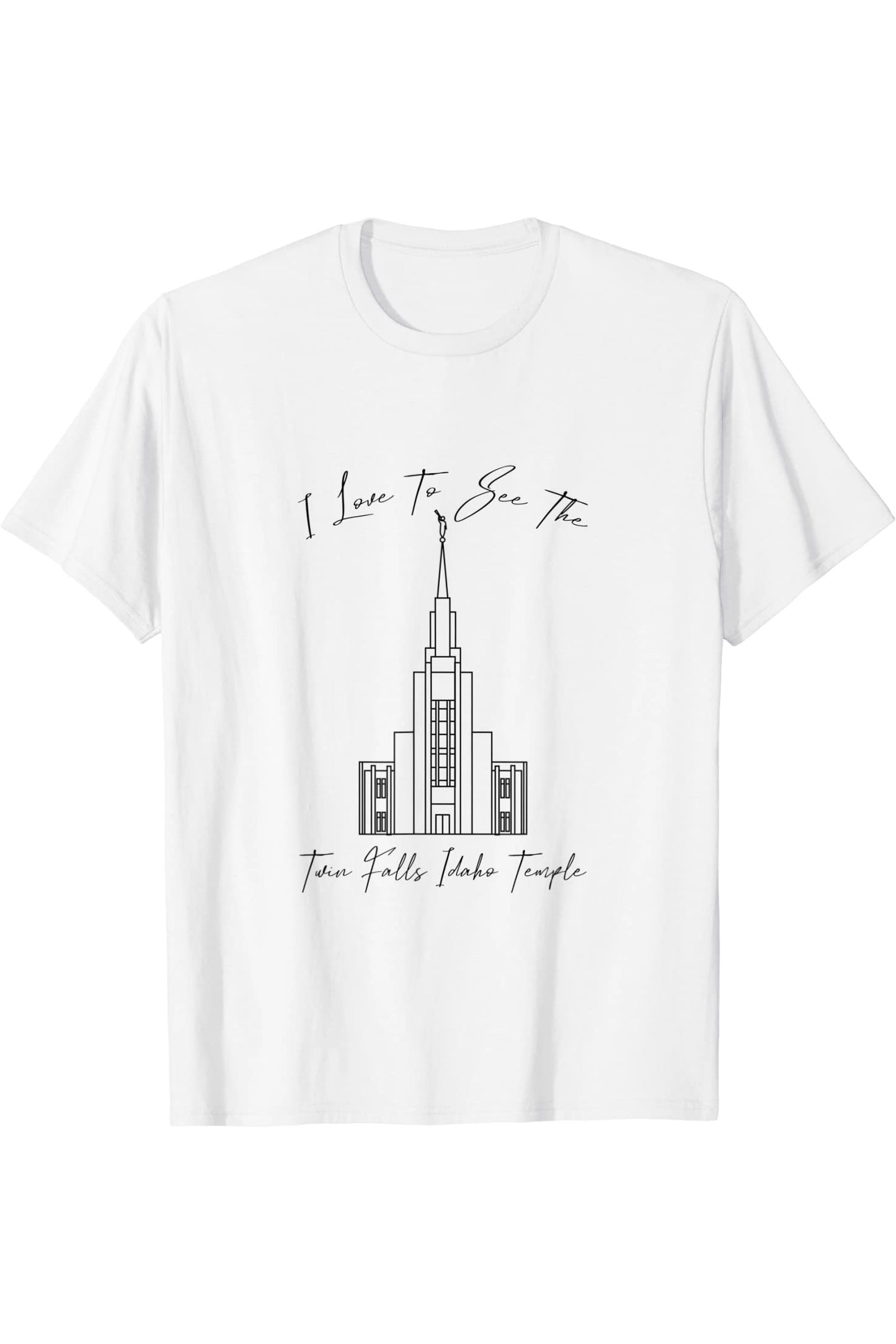 Twin Falls Idaho Temple T-Shirt - Calligraphy Style (English) US
