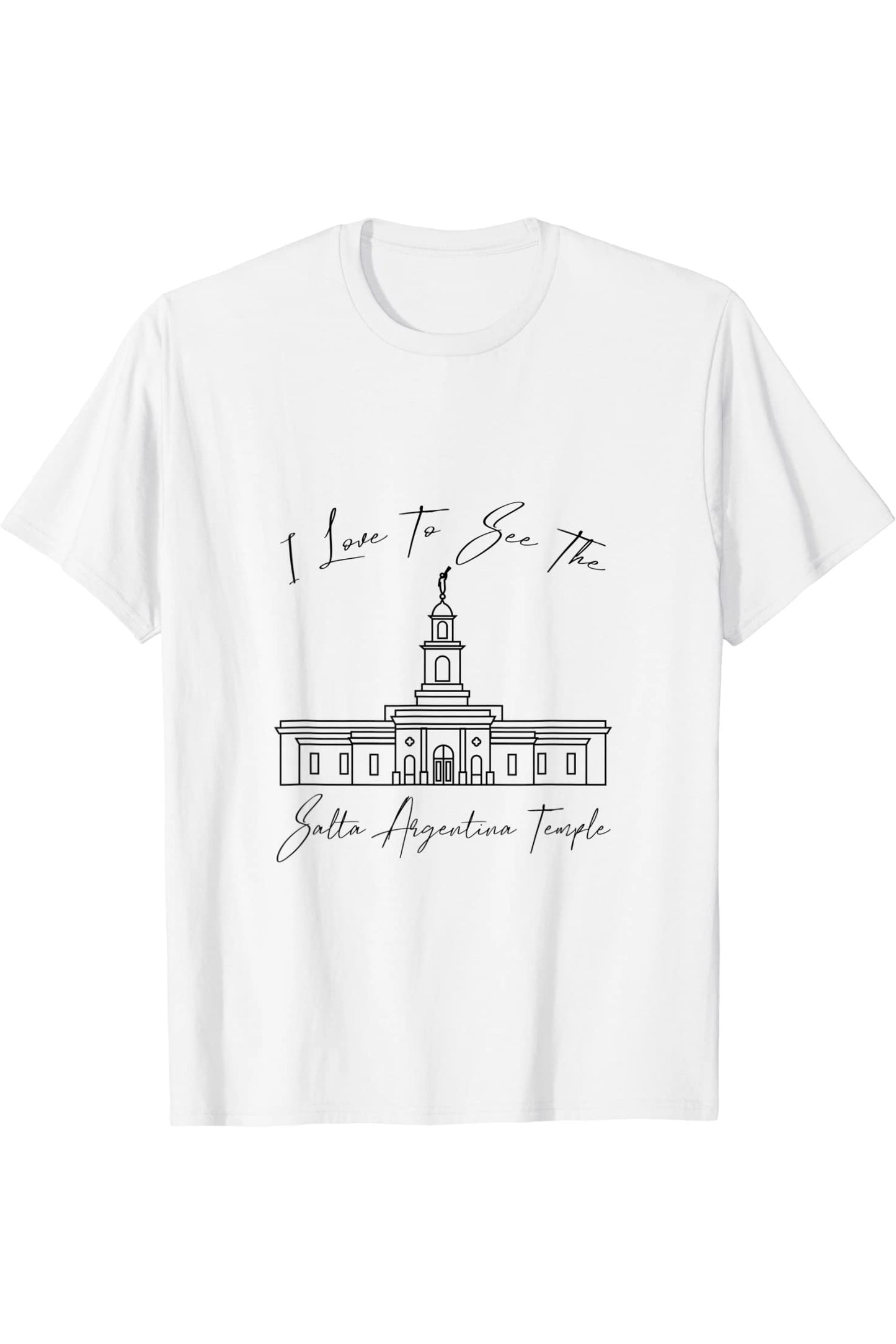 Salta Argentina Temple T-Shirt - Calligraphy Style (English) US
